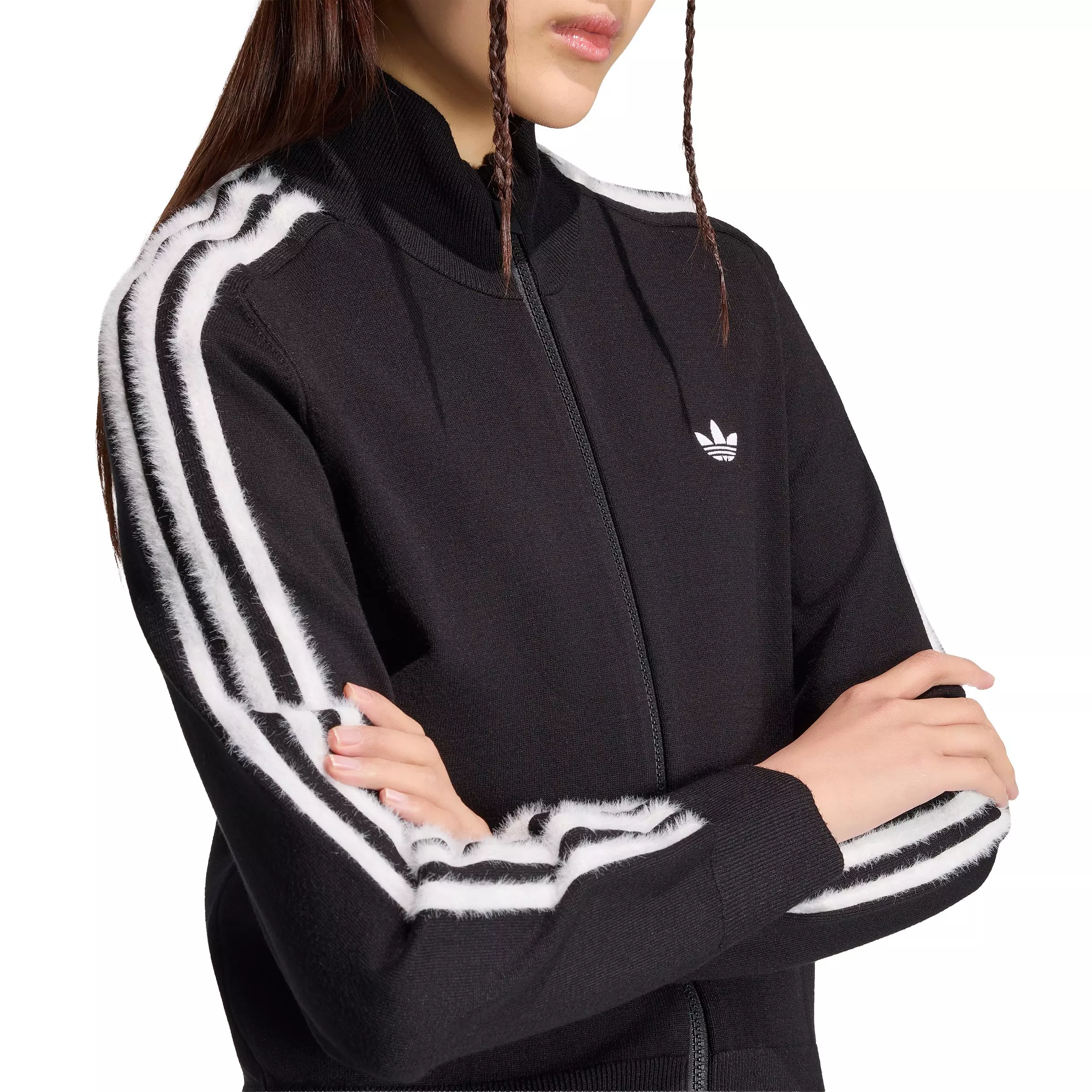 adidas Originals Women's Firebird Knit Track Top - Black/White - BLACK/WHITE