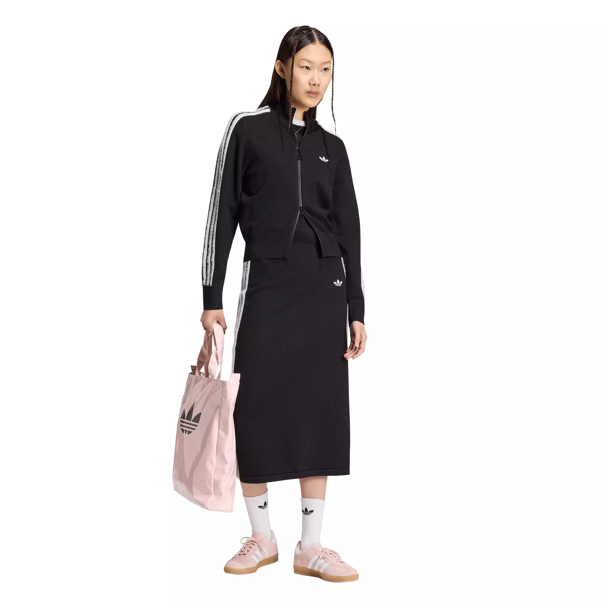 adidas Originals Women's Firebird Knit Track Top - Black/White - BLACK/WHITE