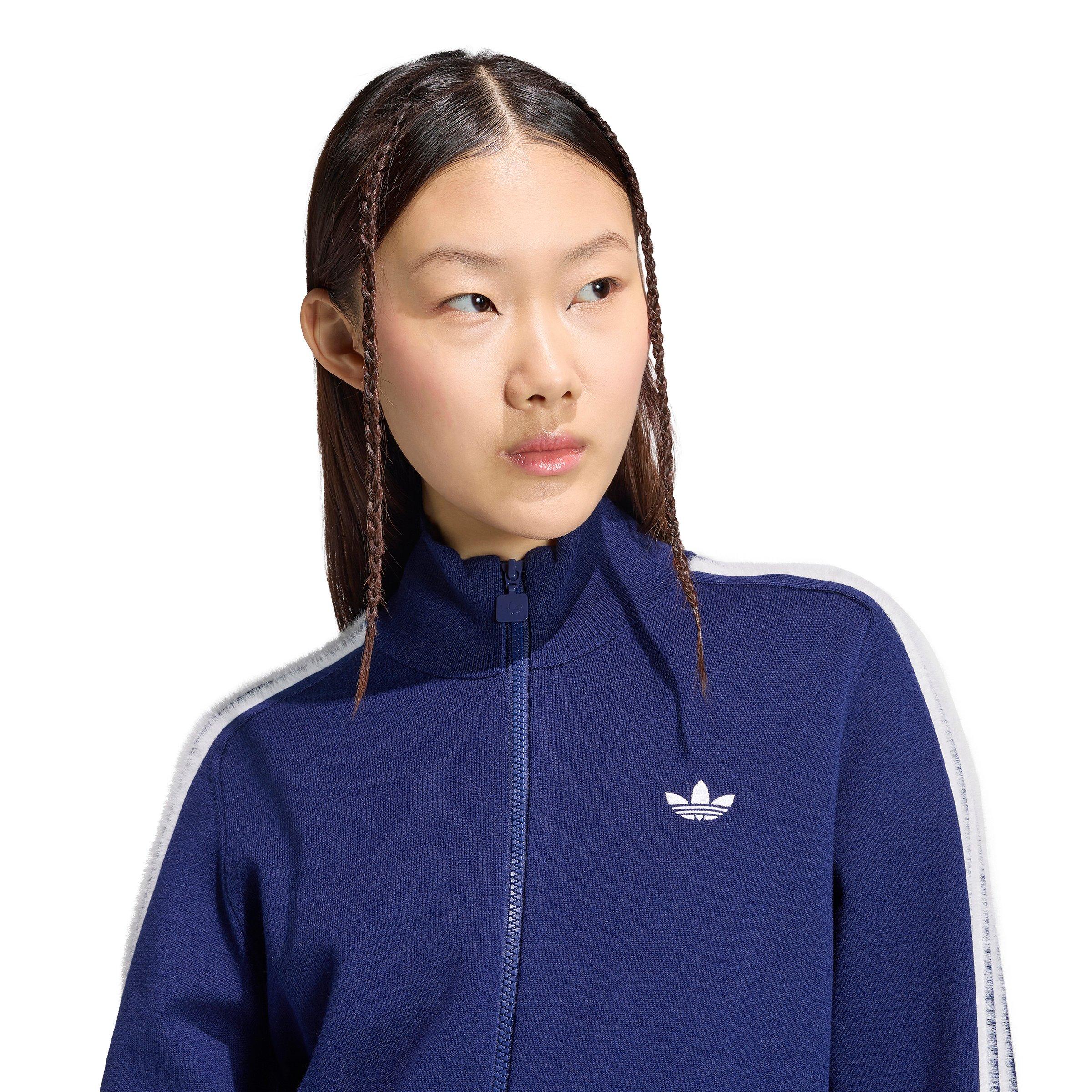 adidas Originals Women's Firebird Knit Track Top - Navy/White - NAVY/WHITE