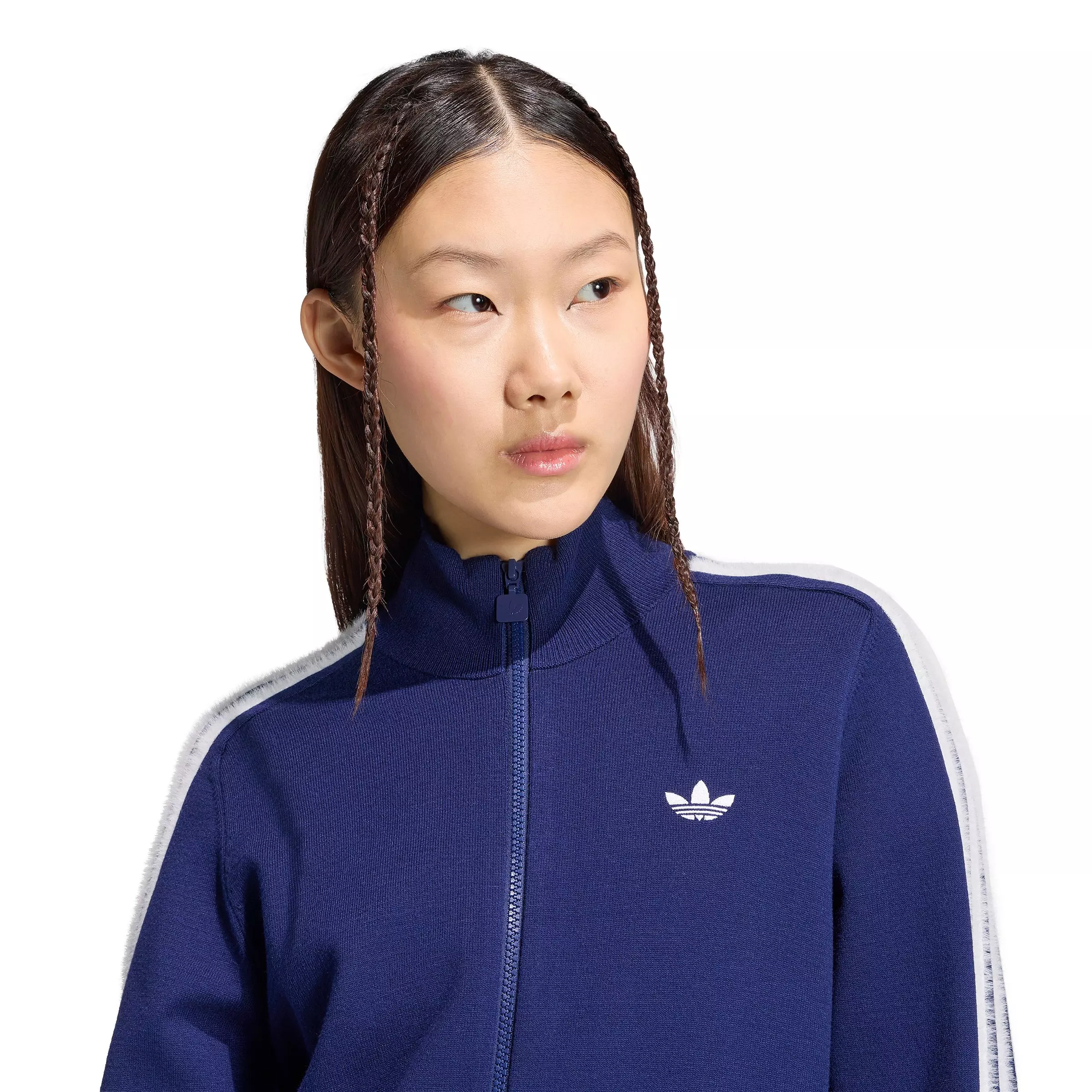 adidas Originals Women's Firebird Knit Track Top - Navy/White - NAVY/WHITE