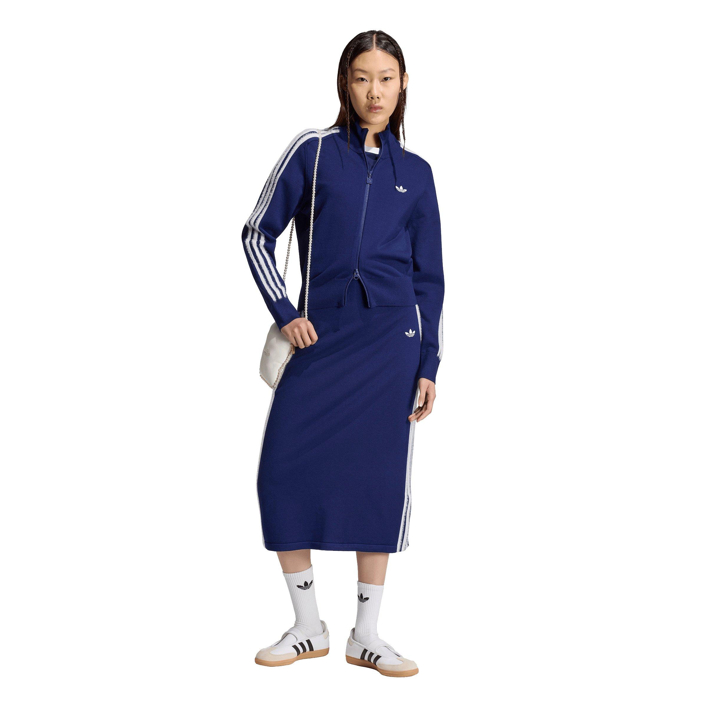 adidas Originals Women's Firebird Knit Track Top - Navy/White - NAVY/WHITE