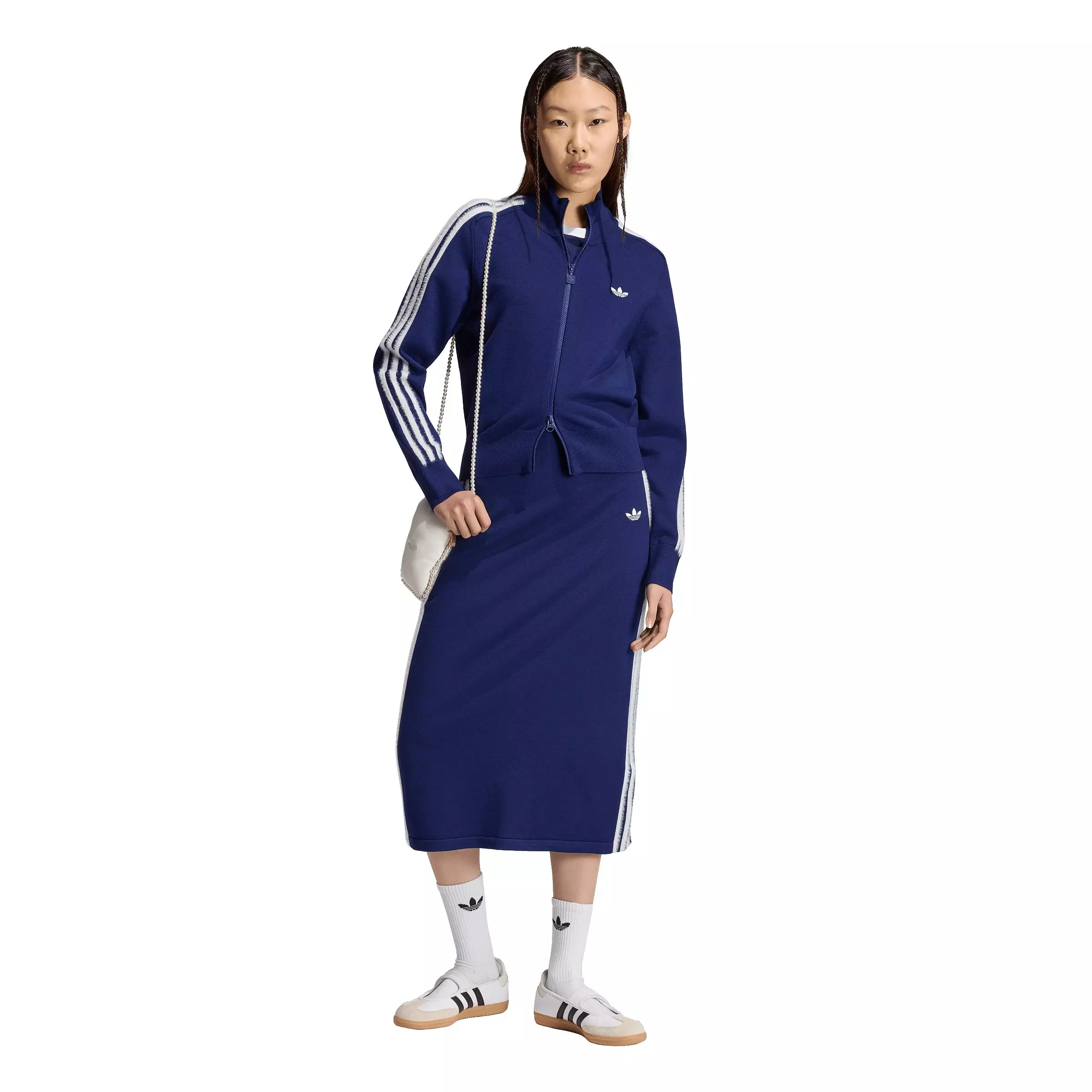 adidas Originals Women's Firebird Knit Track Top - Navy/White - NAVY/WHITE
