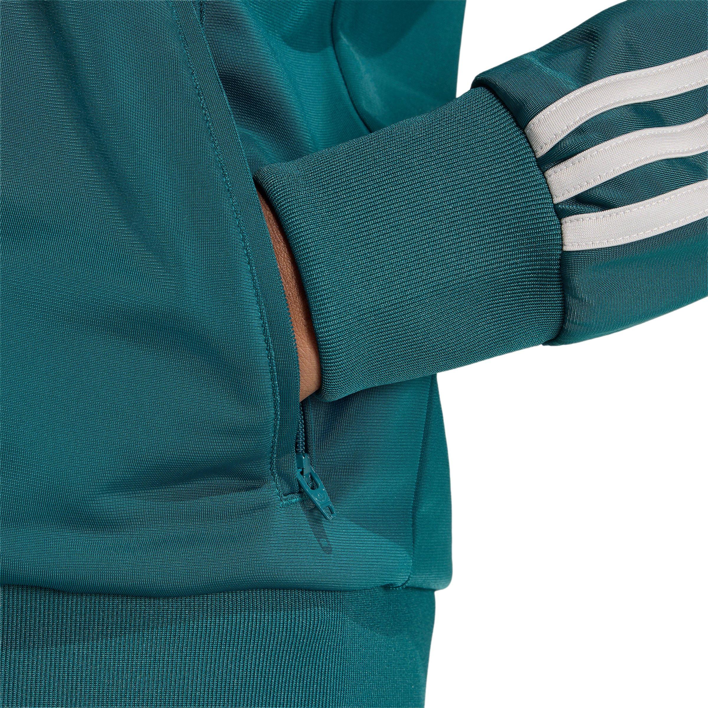 adidas Originals Women's Firebird Loose Track Top - Green/Grey - GREEN/GREY Thumbnail View 4
