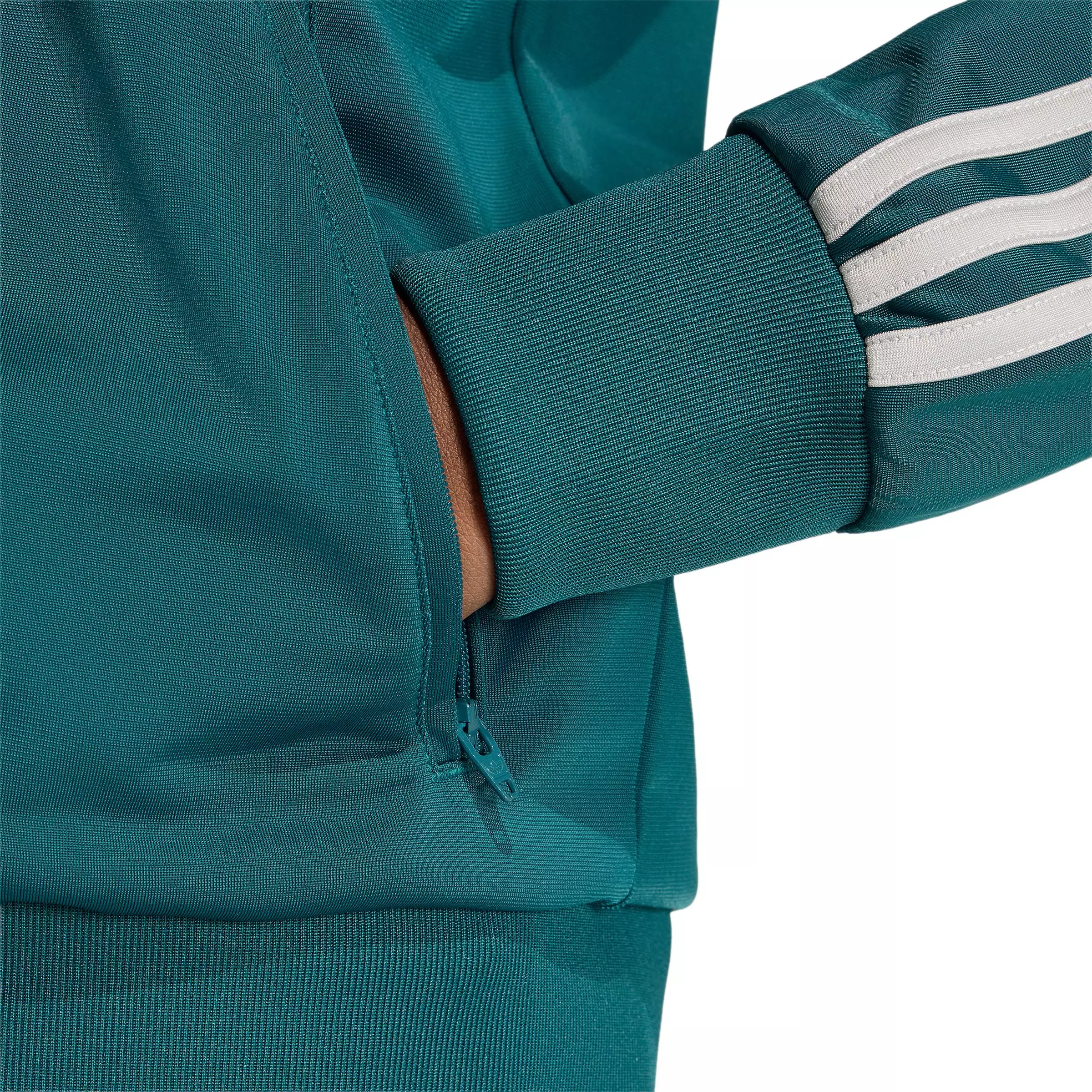 adidas Originals Women's Firebird Loose Track Top - Green/Grey - GREEN/GREY