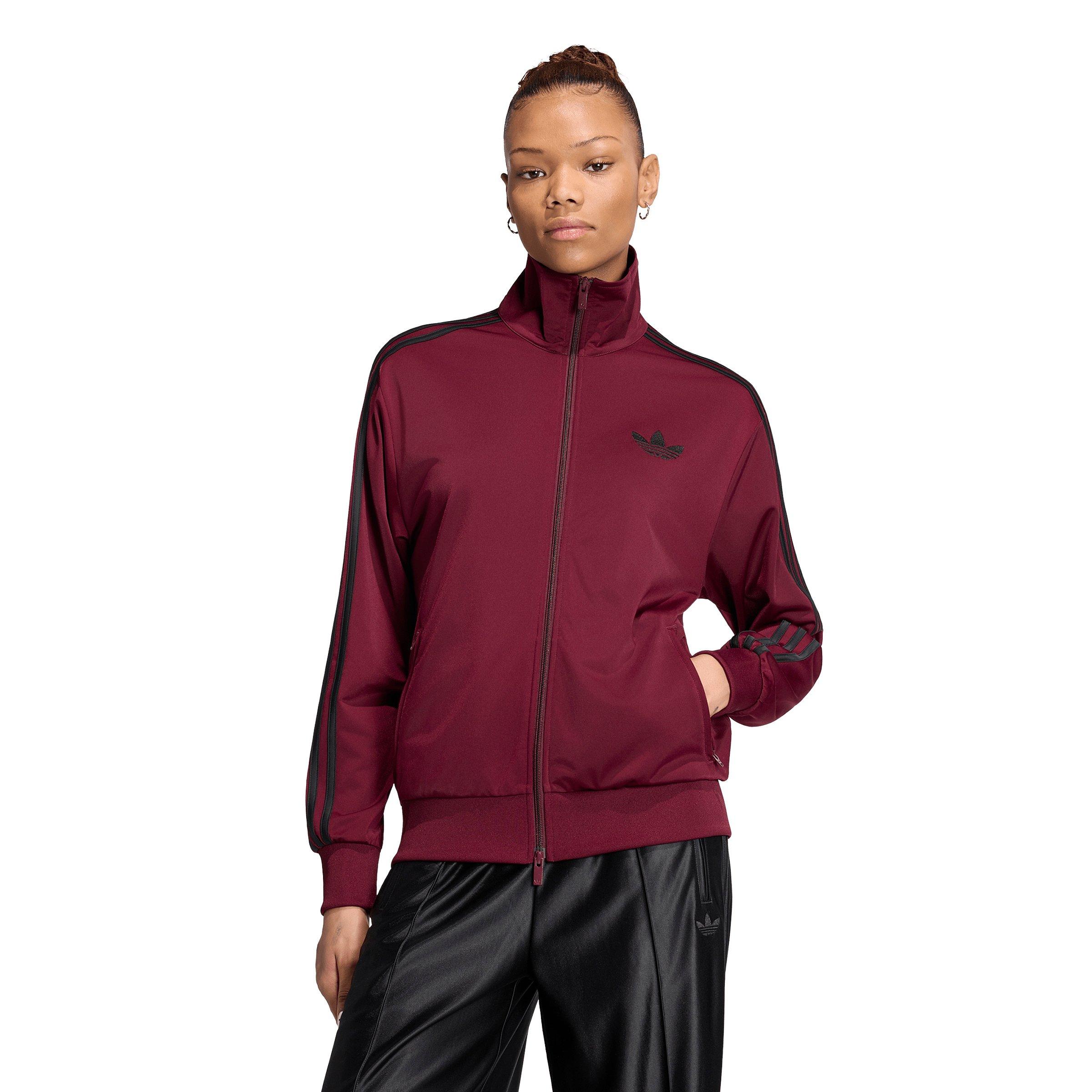 adidas Originals Women's Firebird Track Top Loose - Maroon/Black - MAROON/BLACK