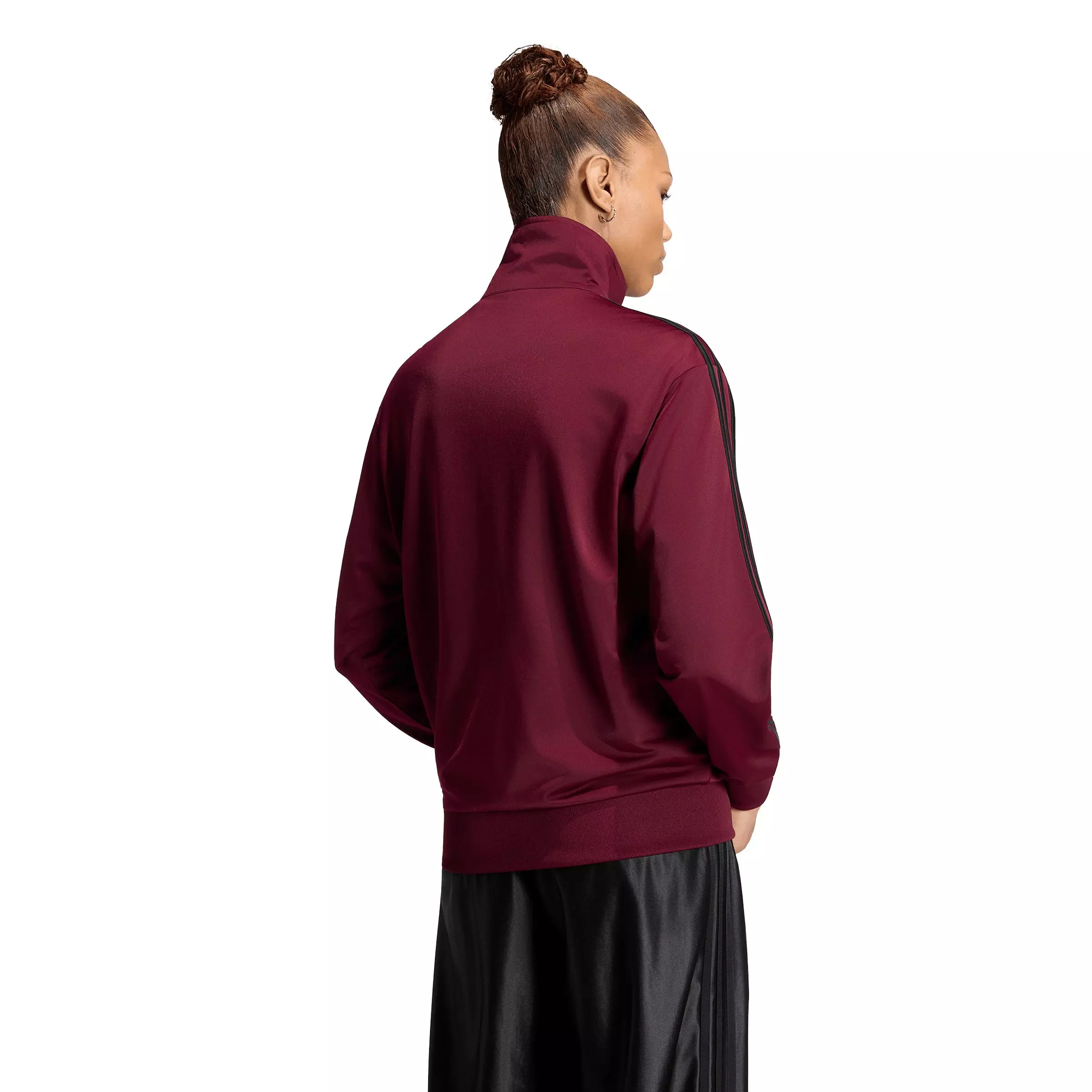 adidas Originals Women's Firebird Track Top Loose - Maroon/Black - MAROON/BLACK