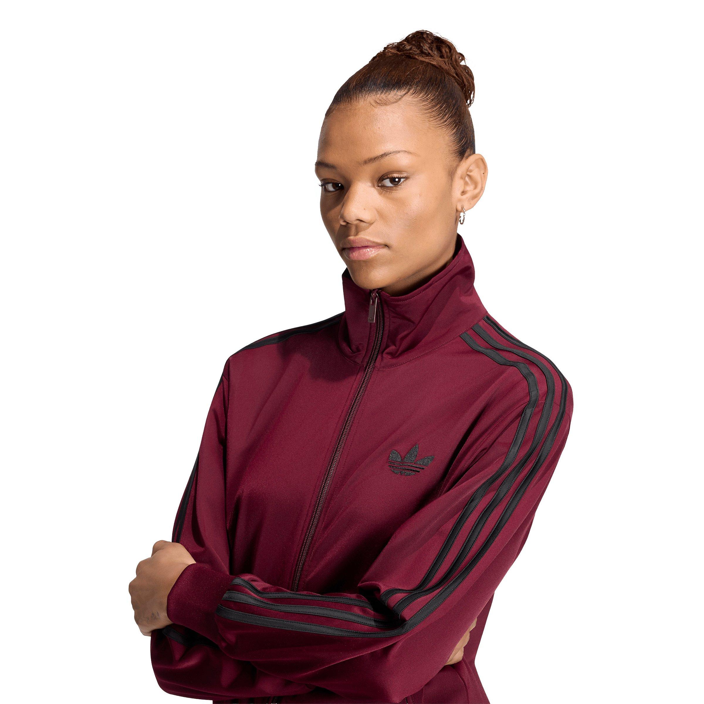 adidas Originals Women's Firebird Track Top Loose - Maroon/Black - MAROON/BLACK