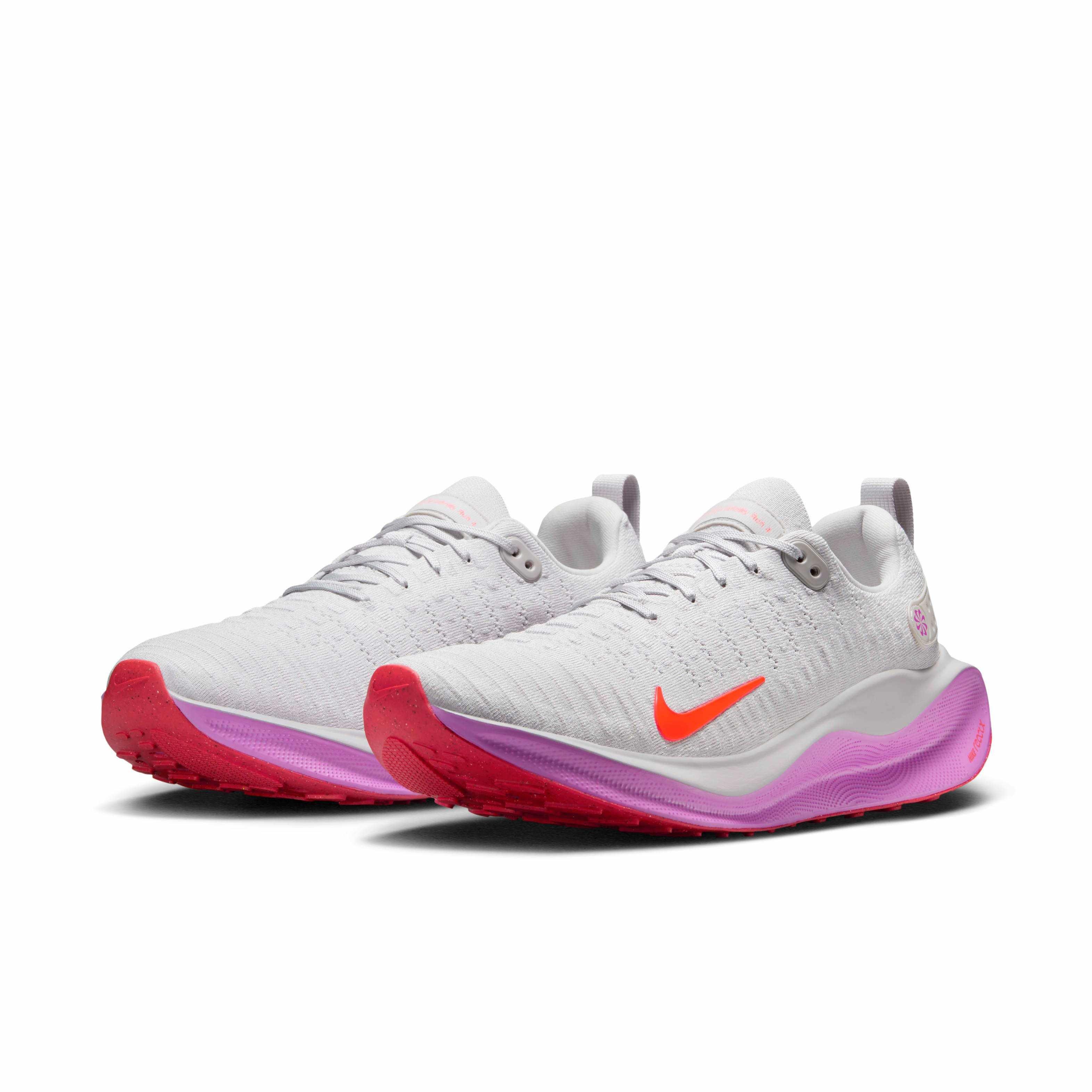 Nike InfinityRN 4 "Vast Grey/Hyper Violet/Bright Crimson" Men's Running Shoe - GREY/VIOLET/CRIMSON Thumbnail View 3