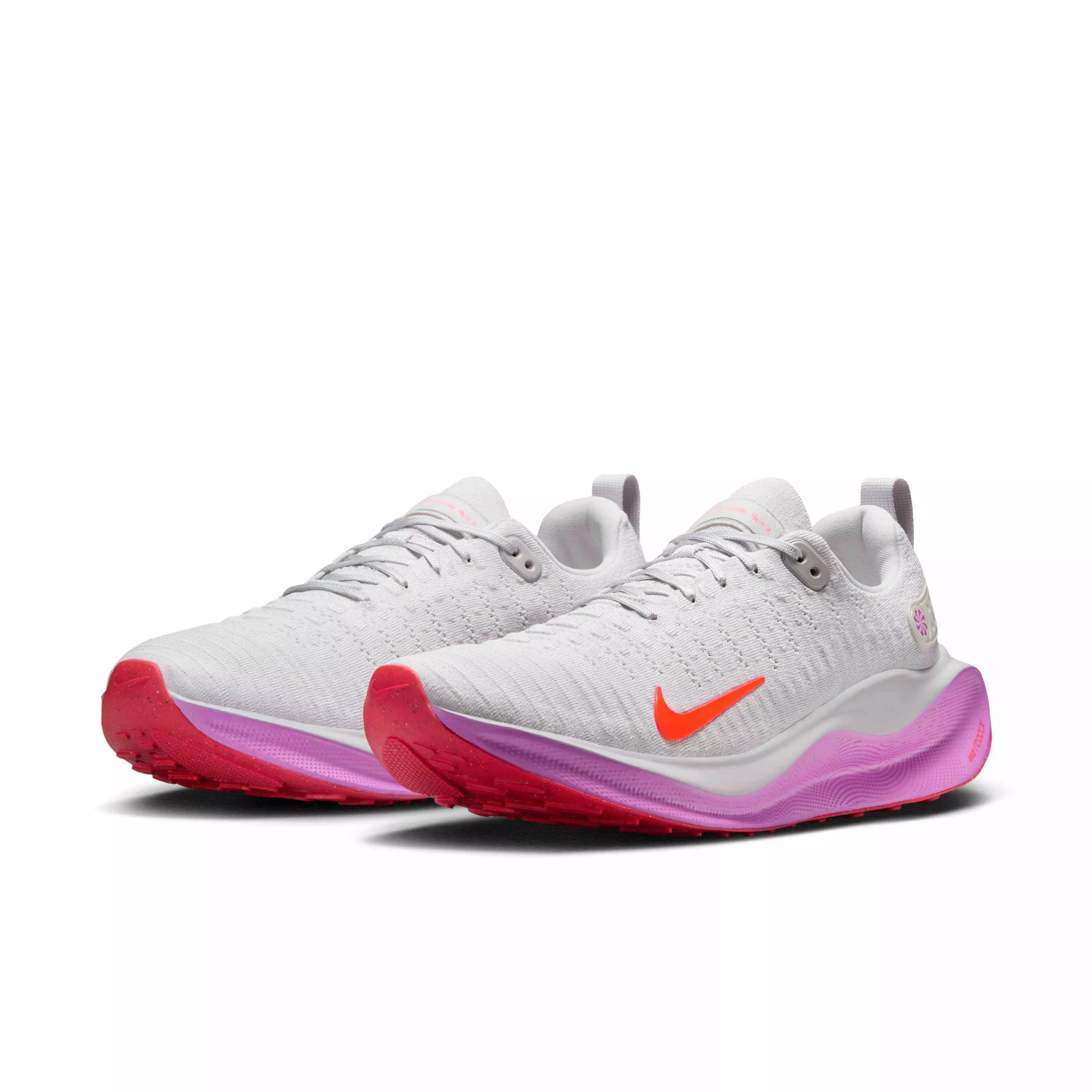 Nike InfinityRN 4 "Vast Grey/Hyper Violet/Bright Crimson" Men's Running Shoe - GREY/VIOLET/CRIMSON
