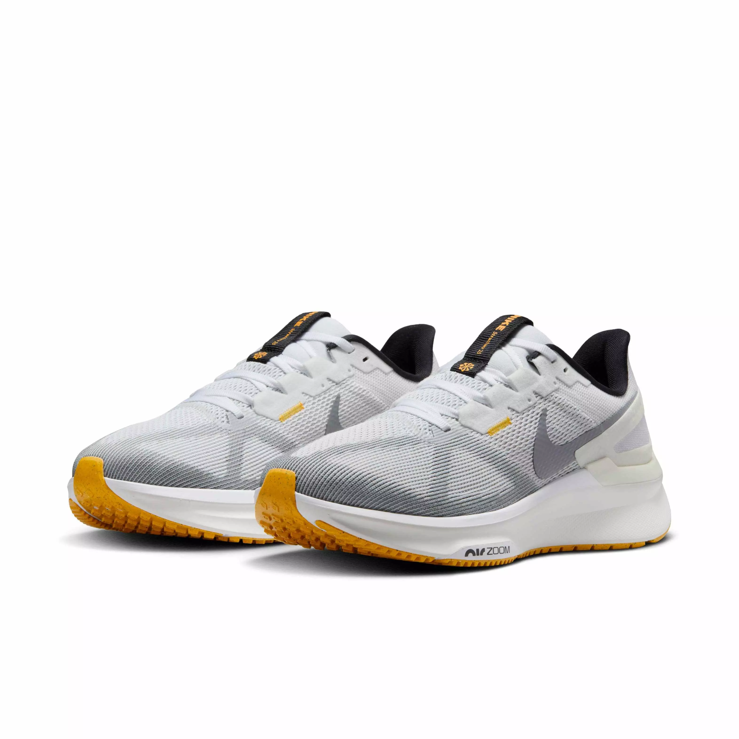 Nike Structure 25 "White/Laser Orange/Smoke Grey/Black" Men's Running Shoe - WHITE/ORANGE/GREY/BLACK
