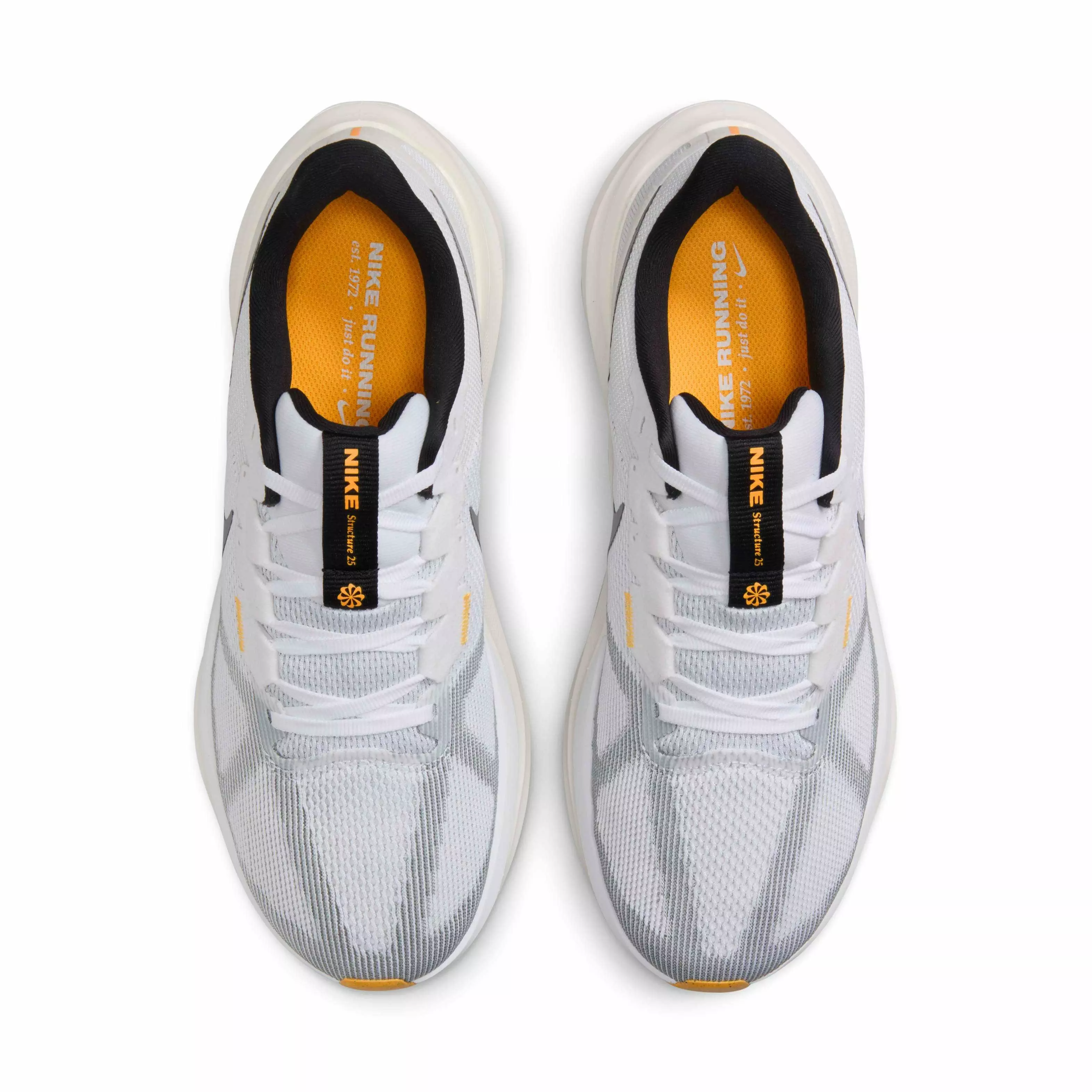 Nike Structure 25 "White/Laser Orange/Smoke Grey/Black" Men's Running Shoe - WHITE/ORANGE/GREY/BLACK