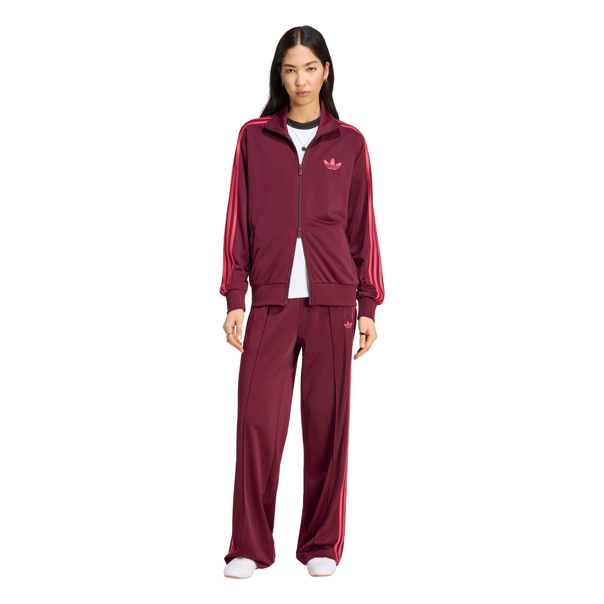 adidas Originals Women's Firebird Loose Track Top - Maroon/Pink - MAROON/PINK Thumbnail View 5