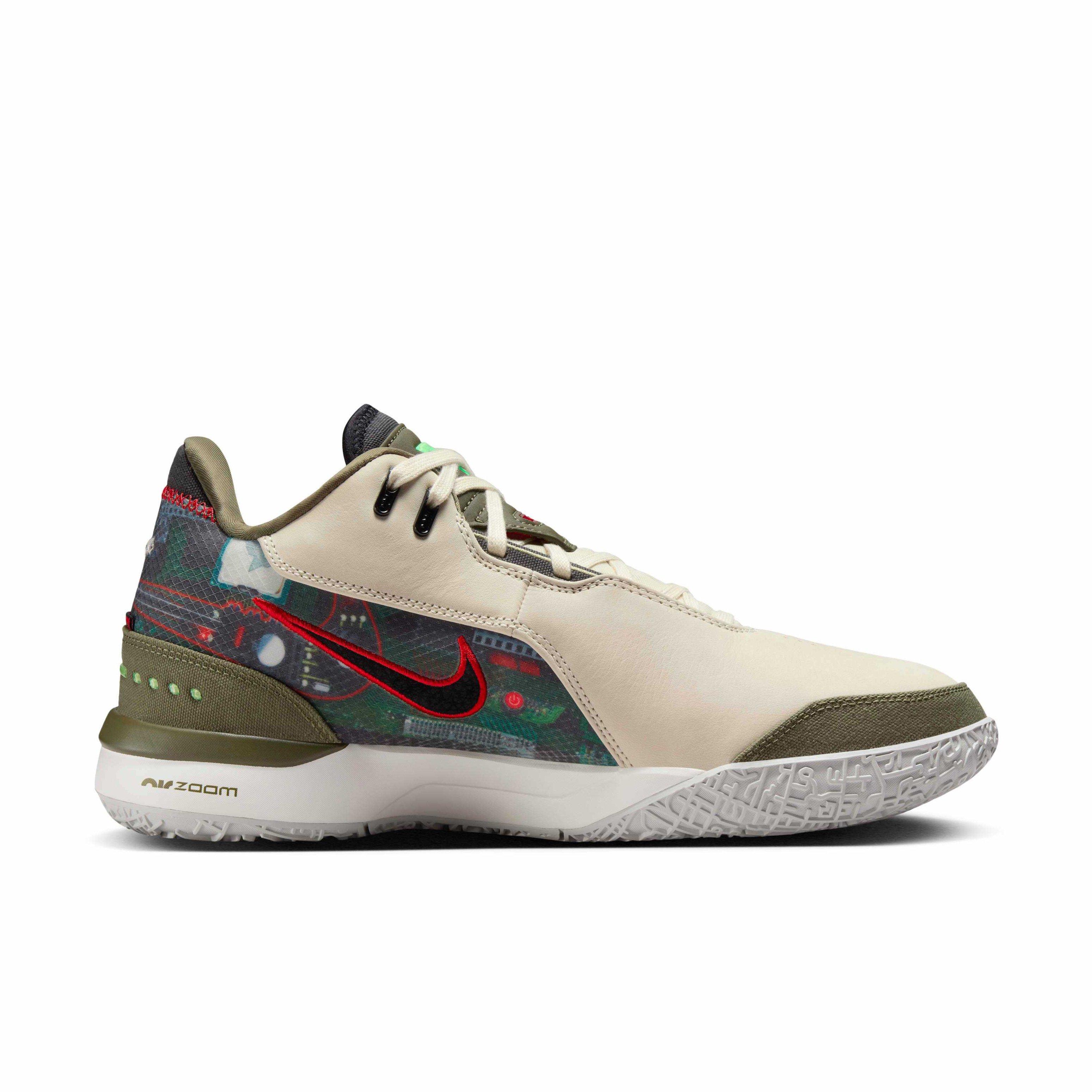 Nike LeBron NXXT Gen AMPD "Light Cream/Medium Olive/Metallic Silver/Black" Men's Basketball Shoe - LT CREAM/MD OLIVE/SILVER/BLACK Thumbnail View 1