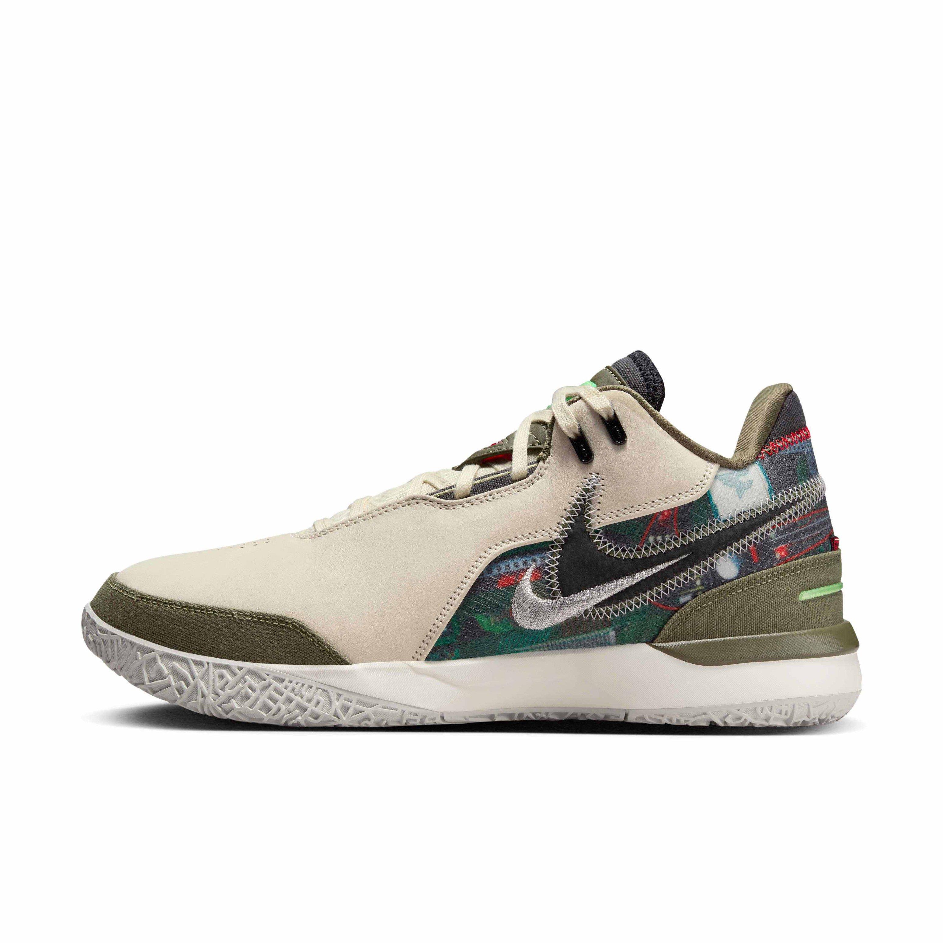 Nike LeBron NXXT Gen AMPD "Light Cream/Medium Olive/Metallic Silver/Black" Men's Basketball Shoe - LT CREAM/MD OLIVE/SILVER/BLACK Thumbnail View 2
