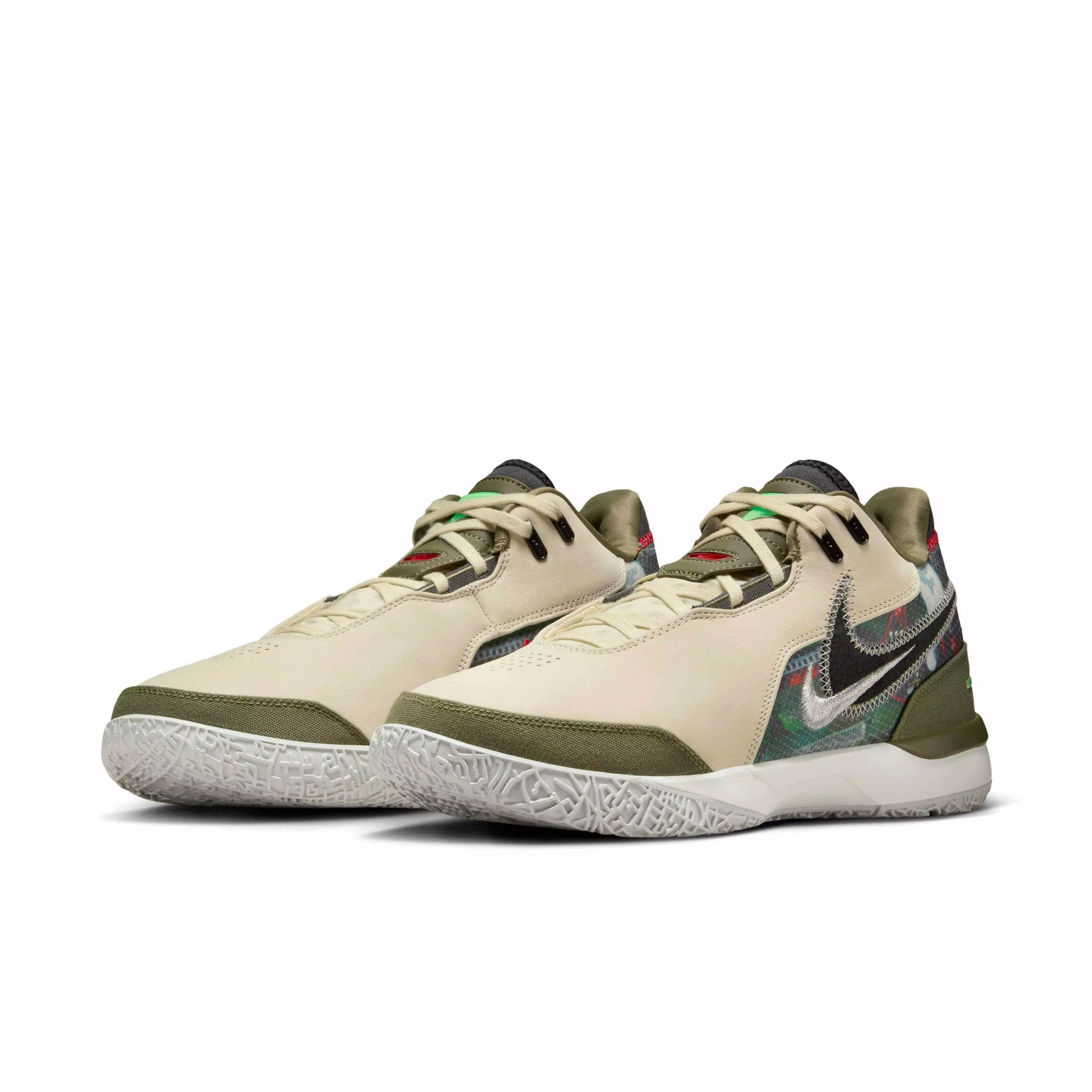Nike LeBron NXXT Gen AMPD "Light Cream/Medium Olive/Metallic Silver/Black" Men's Basketball Shoe - LT CREAM/MD OLIVE/SILVER/BLACK