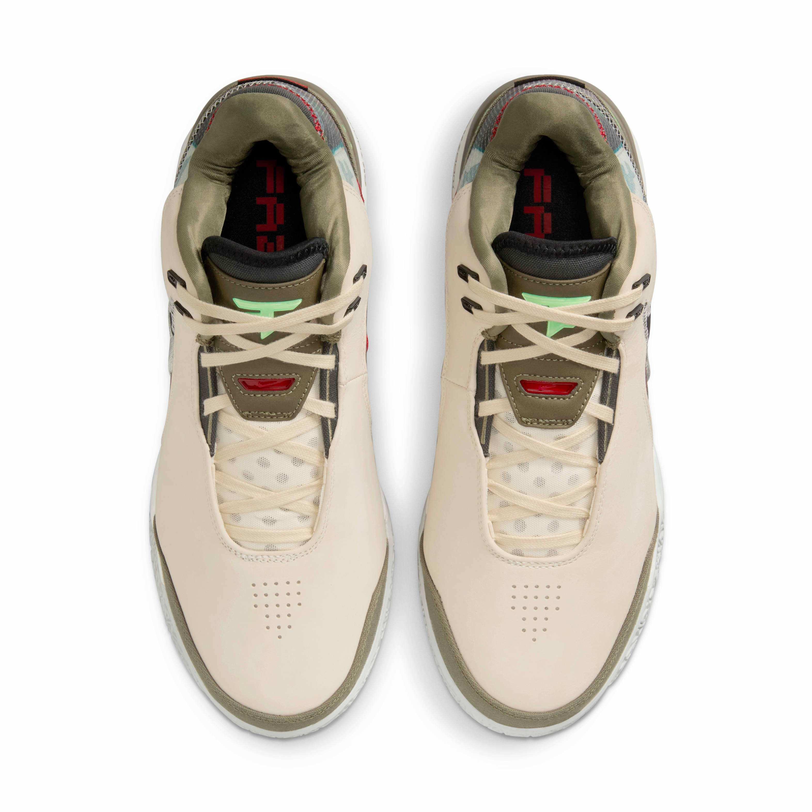 Nike LeBron NXXT Gen AMPD "Light Cream/Medium Olive/Metallic Silver/Black" Men's Basketball Shoe - LT CREAM/MD OLIVE/SILVER/BLACK Thumbnail View 4