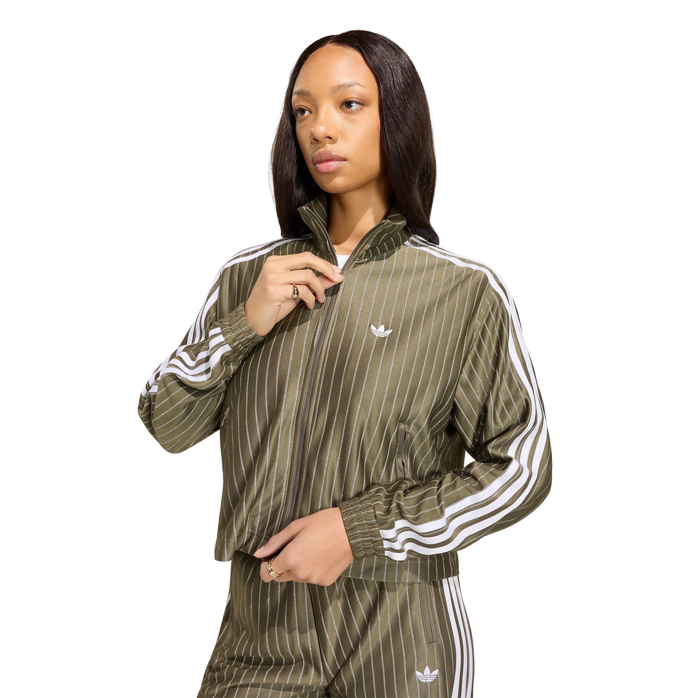 adidas Originals Women's Firebird Pinstripe Track Top - Brown/Silver - BROWN/SILVER Thumbnail View 3