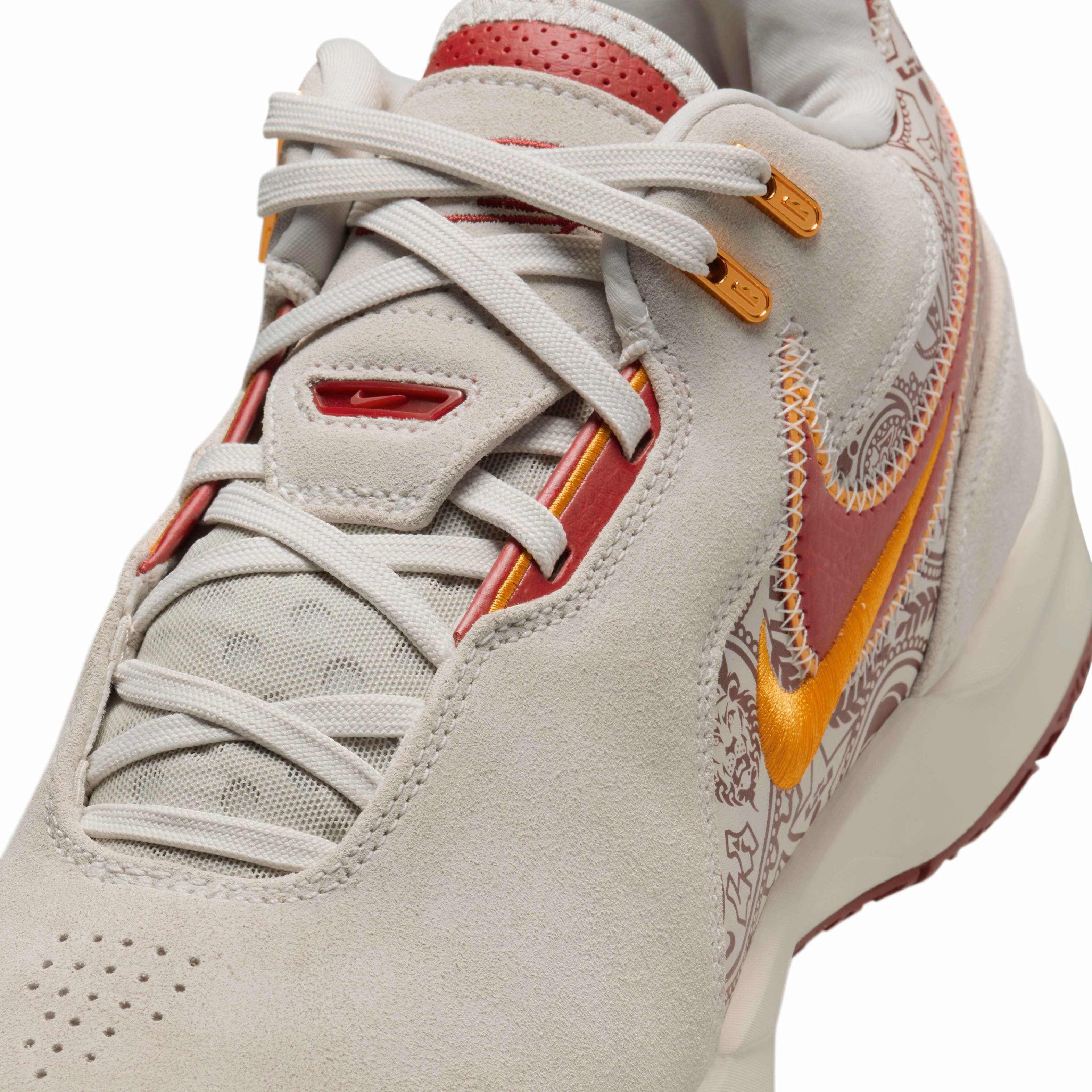 Nike LeBron NXXT Gen AMPD "Light Bone/University Gold/Team Crimson" Men's Basketball Shoe - LT BONE/GOLD/CRIMSON Thumbnail View 7