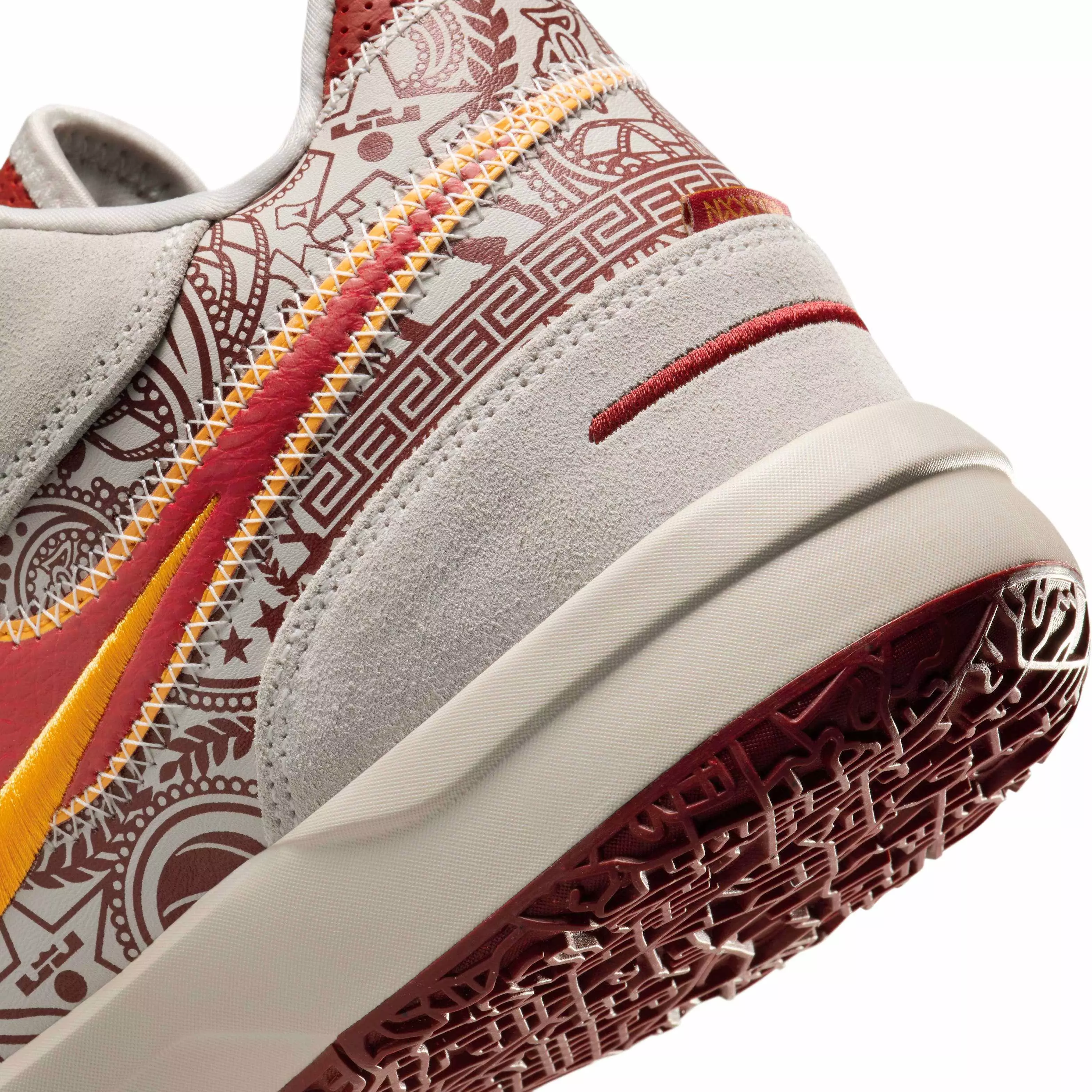 Nike LeBron NXXT Gen AMPD "Light Bone/University Gold/Team Crimson" Men's Basketball Shoe - LT BONE/GOLD/CRIMSON