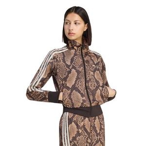 adidas Originals Women's Satin Snake Print Firebird Track Jacket - Beige