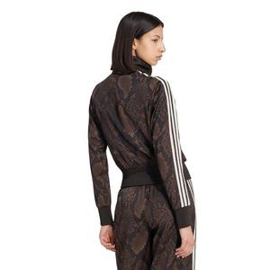 adidas Originals Women's Satin Snake Print Firebird Track Jacket - Brown