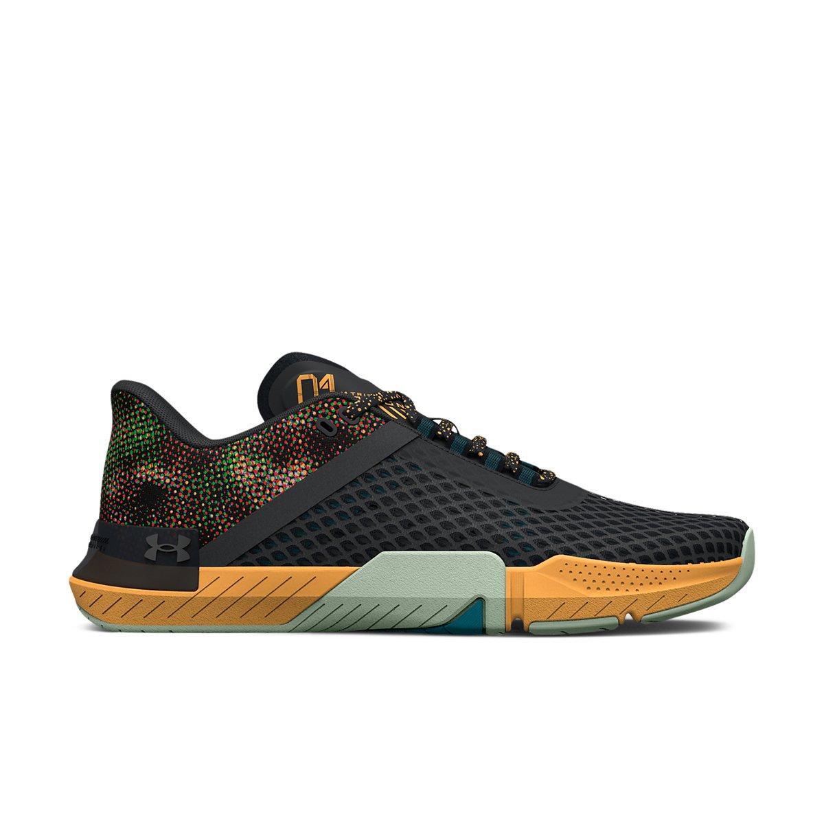 Under Armour TriBase Reign 4 AMP "Dark Grey/Green/Yellow" Men's Training Shoe - DK GREY/GREEN/YELLOW Thumbnail View 1