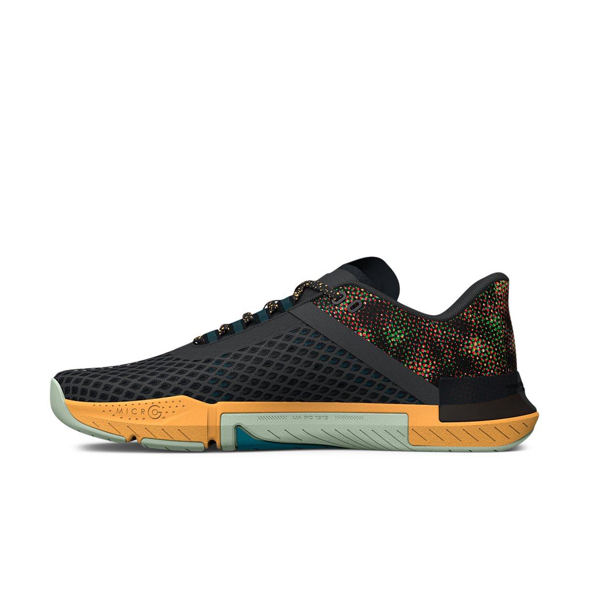 Under Armour TriBase Reign 4 AMP "Dark Grey/Green/Yellow" Men's Training Shoe - DK GREY/GREEN/YELLOW Thumbnail View 2