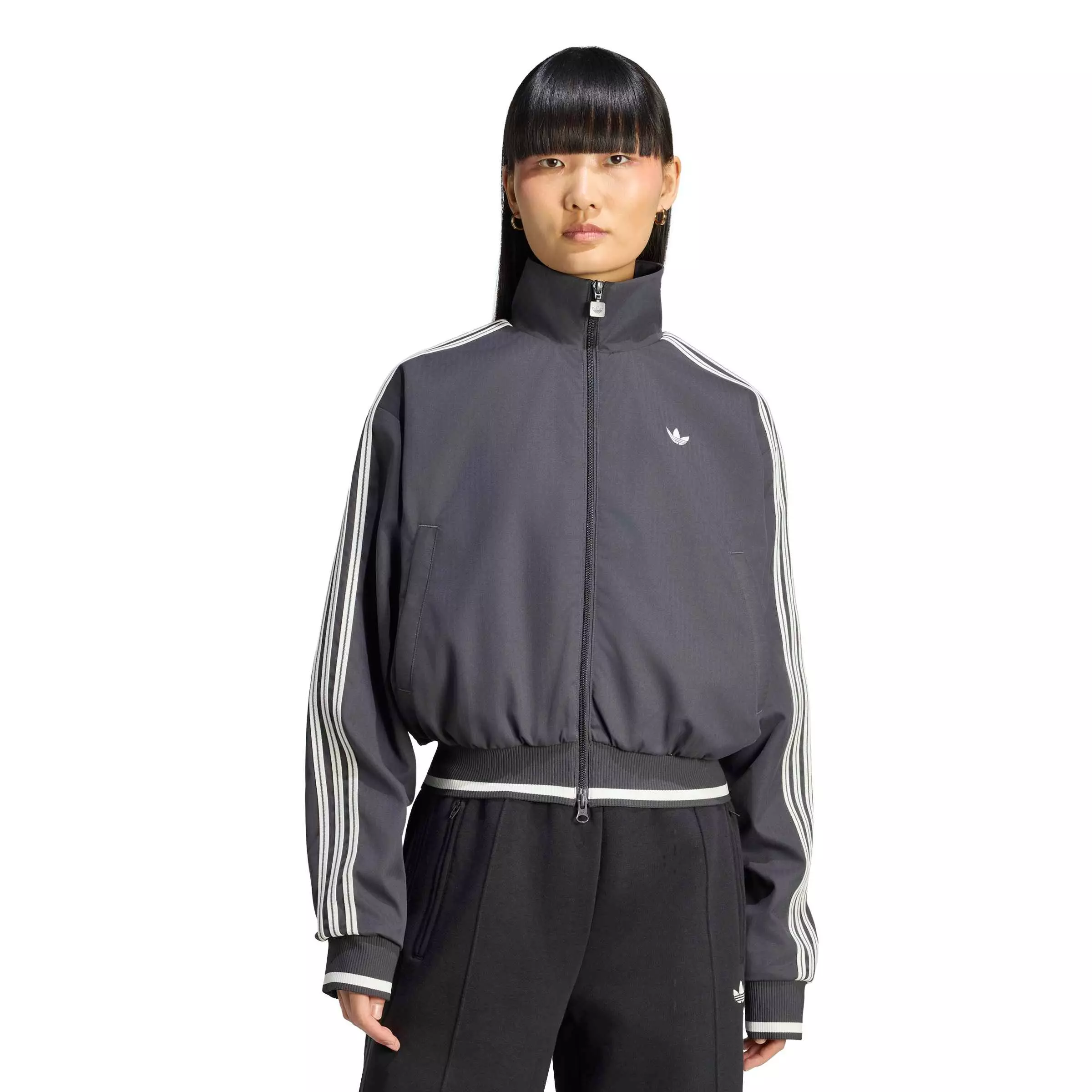 adidas Originals Women's Firebird Track Top - Black/White - BLACK/WHITE