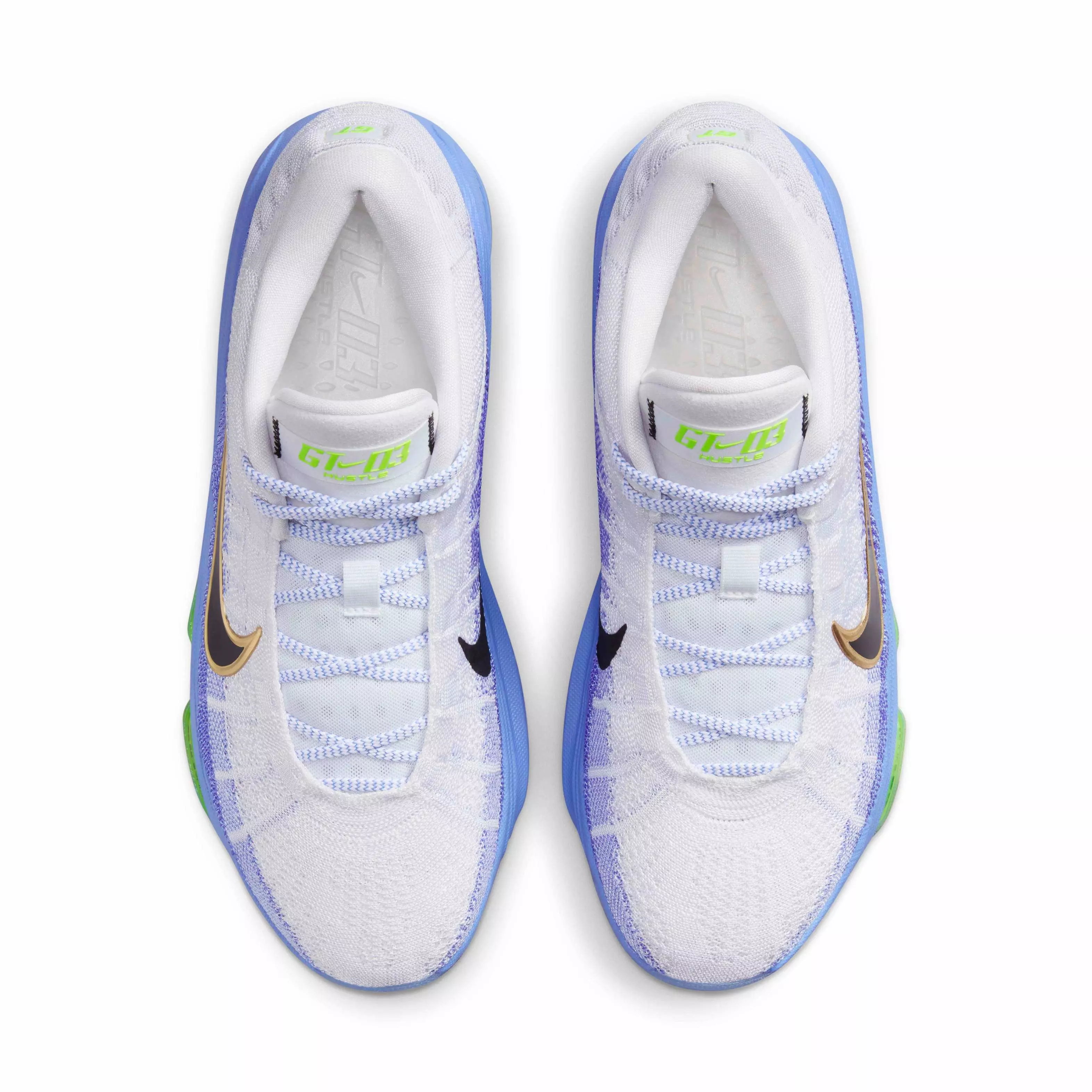 Nike G.T. Hustle 3 "White/Royal Pulse/Volt/Black" Men's Basketball Shoe - WHITE/PULSE/VOLT/BLACK