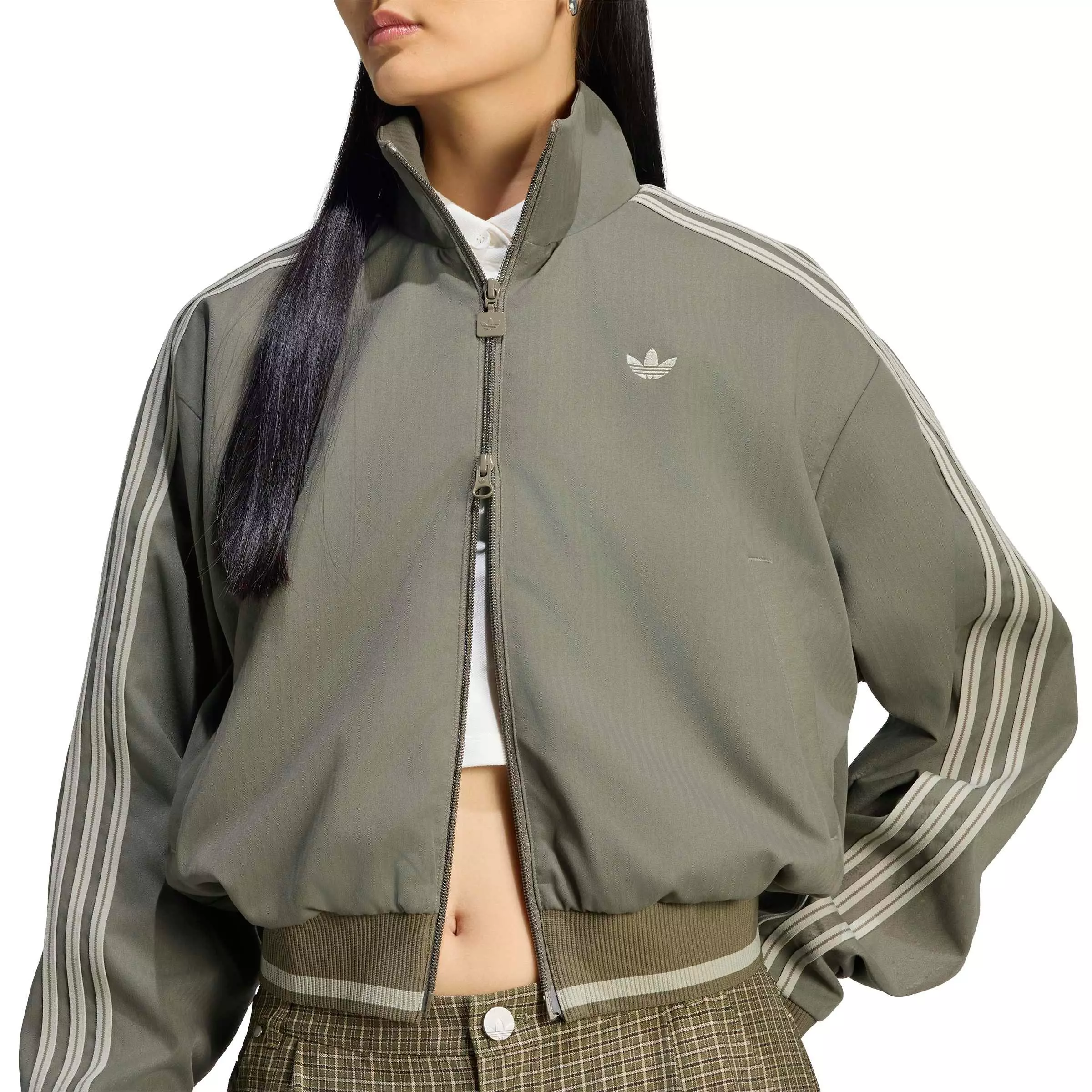 adidas Originals Women's Firebird Track Top - Cargo Khaki - CARGO KHAKI