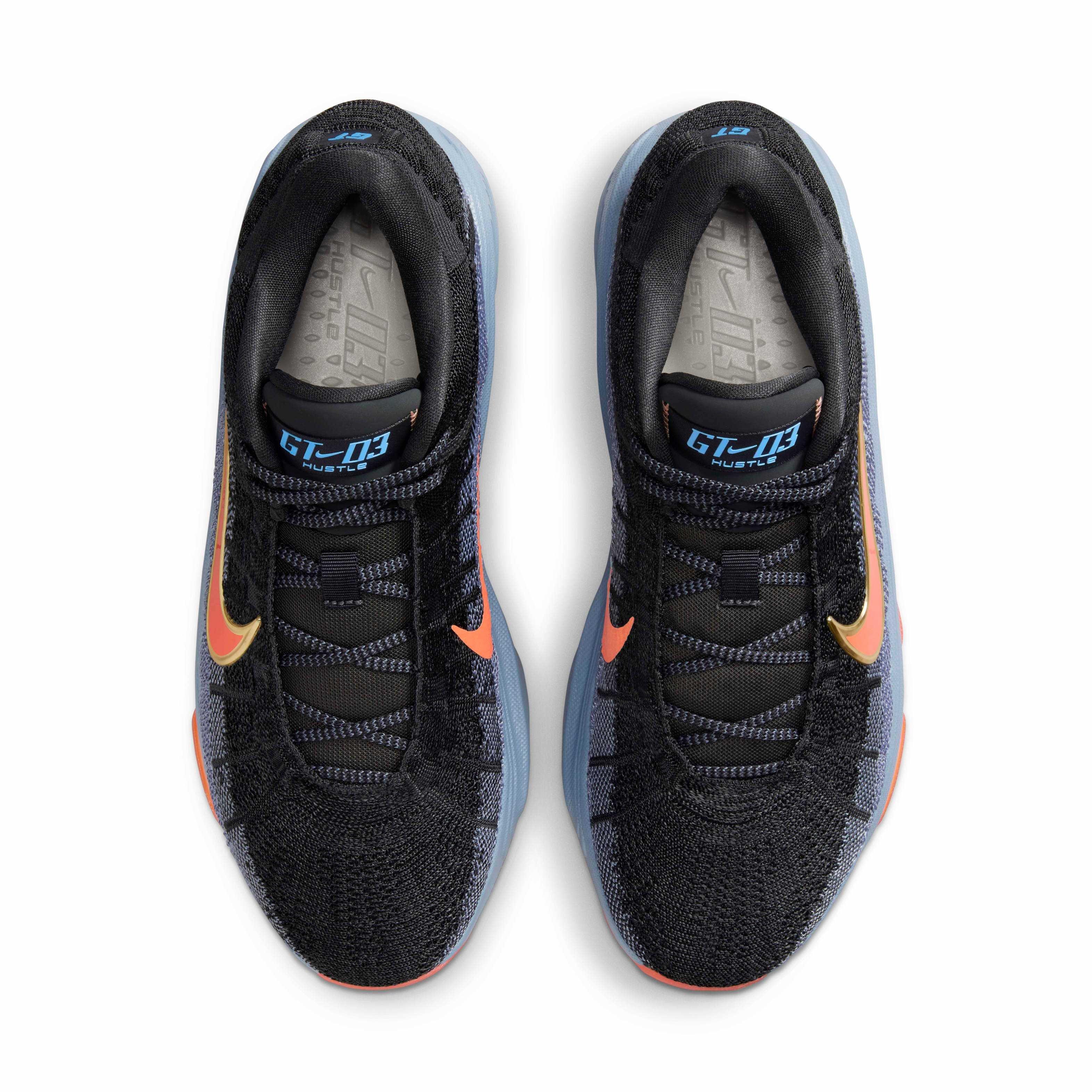 Nike G.T. Hustle 3 "Anthracite/Ashen Slate/Metallic Gold/Light Wild Mango" Men's Basketball Shoe - ANTHRACITE/SLATE/GOLD/LT MANGO Thumbnail View 4