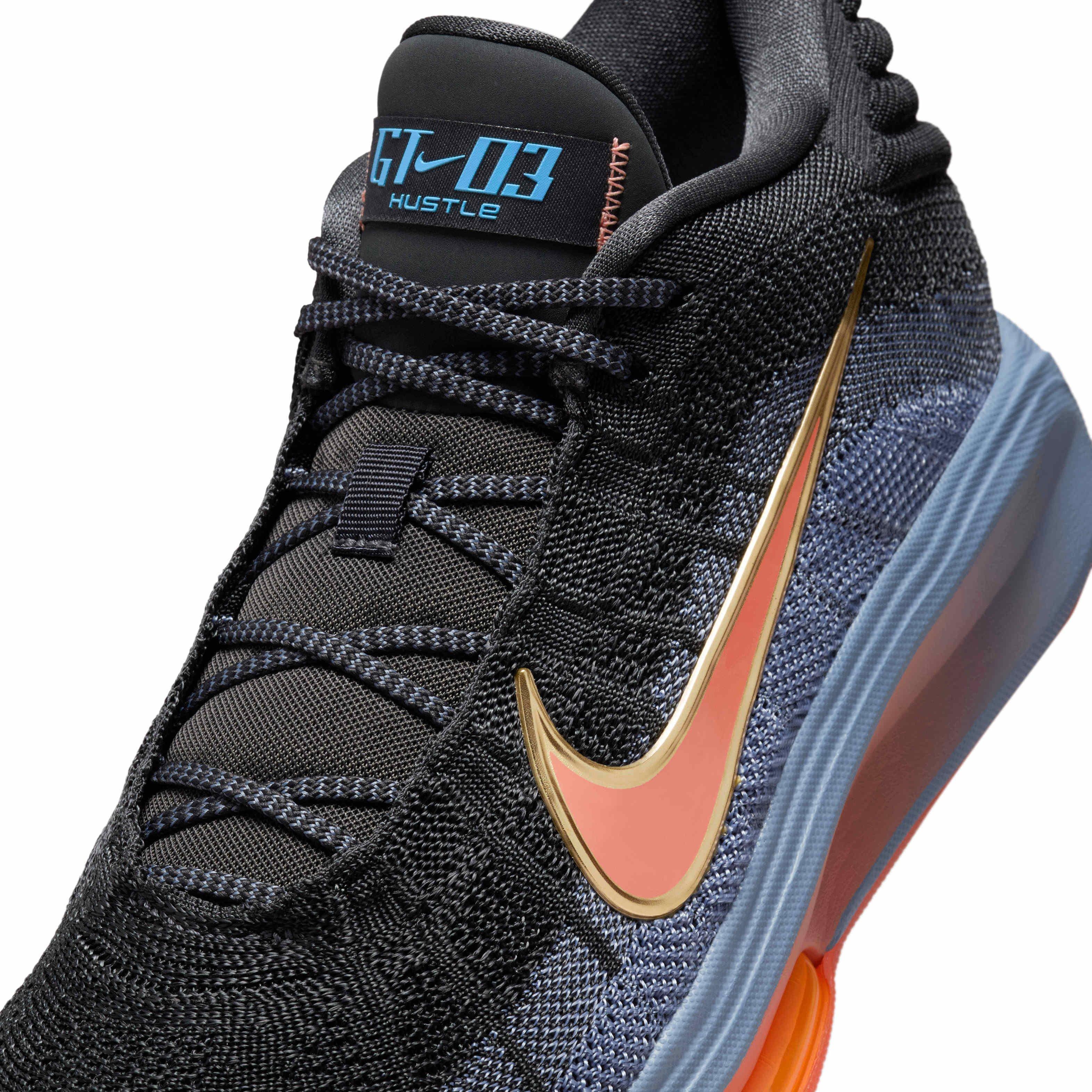 Nike G.T. Hustle 3 "Anthracite/Ashen Slate/Metallic Gold/Light Wild Mango" Men's Basketball Shoe - ANTHRACITE/SLATE/GOLD/LT MANGO Thumbnail View 7