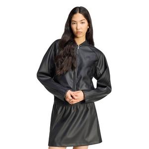 adidas Originals Women's Pleather Superstar Tracktop - Black/Maroon