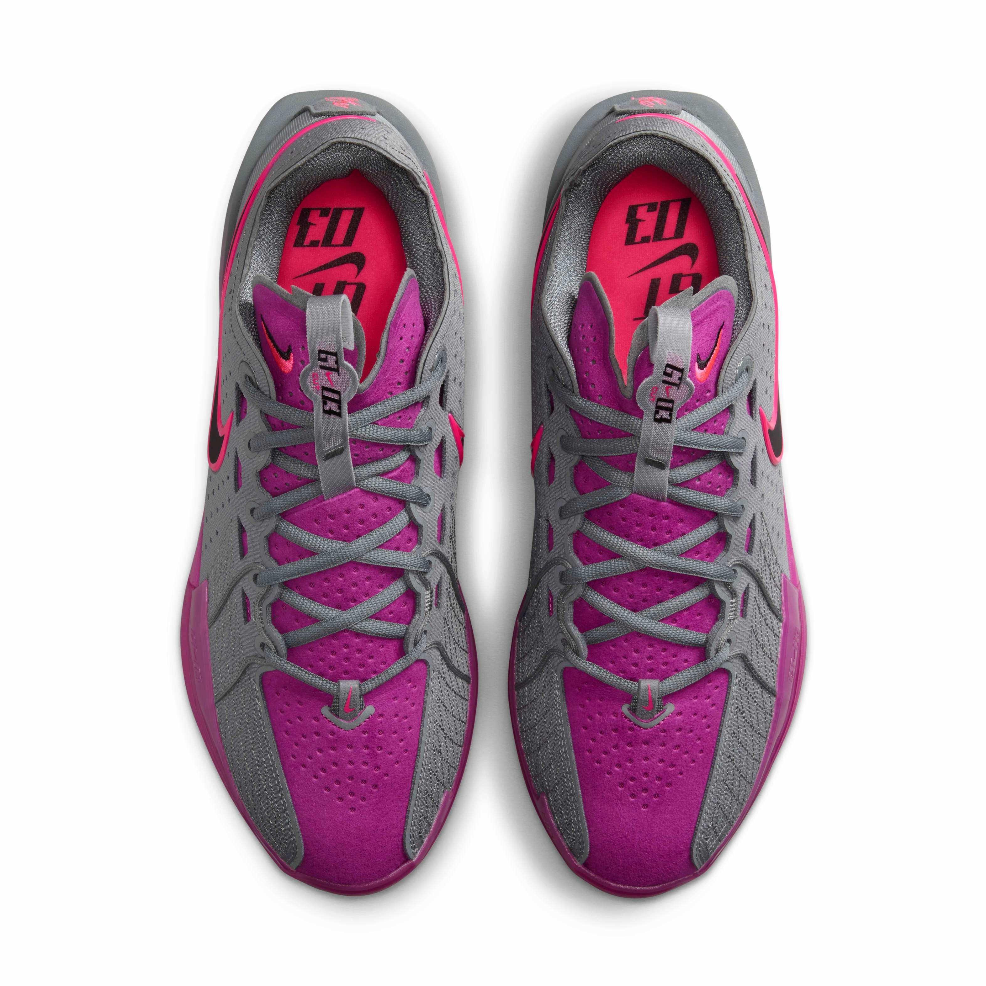 Nike G.T. Cut 3 "Smoke Grey/Hot Fuchsia/Hyper Pink/Black" Men's Basketball Shoe - GREY/FUCHSIA/PINK/BLACK Thumbnail View 4