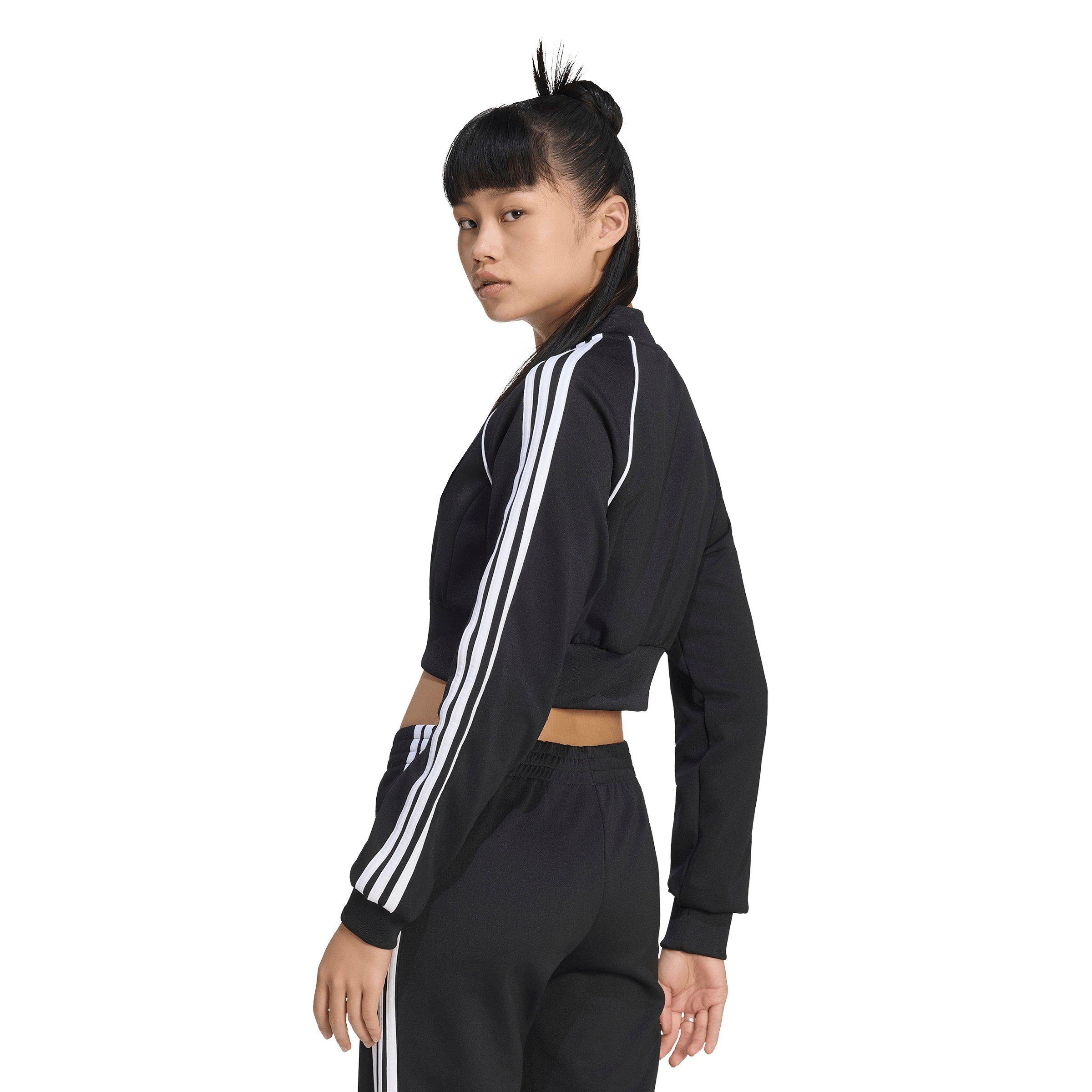adidas Originals Women's Superstar Cropped Track Top - Black/White - BLACK/WHITE Thumbnail View 2