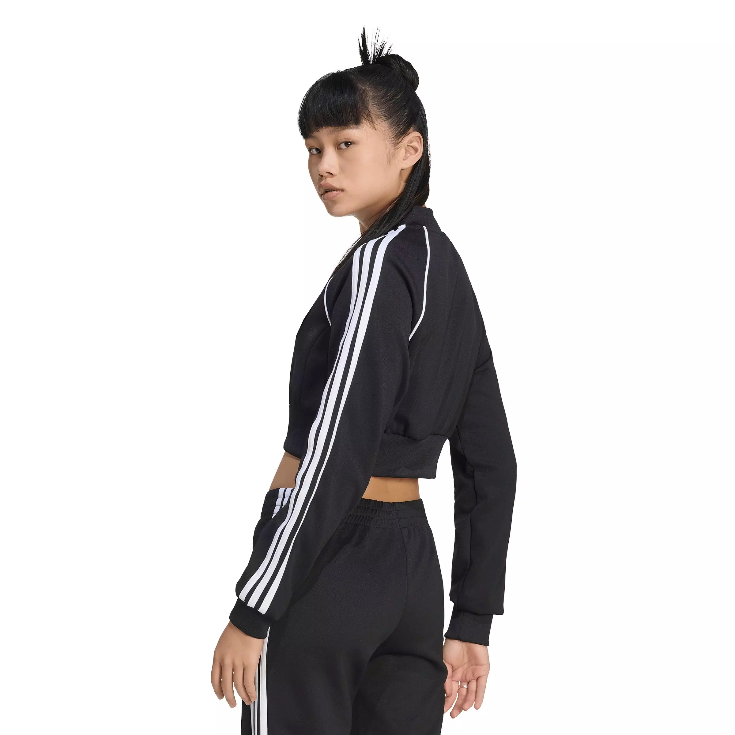adidas Originals Women's Superstar Cropped Track Top - Black/White - BLACK/WHITE