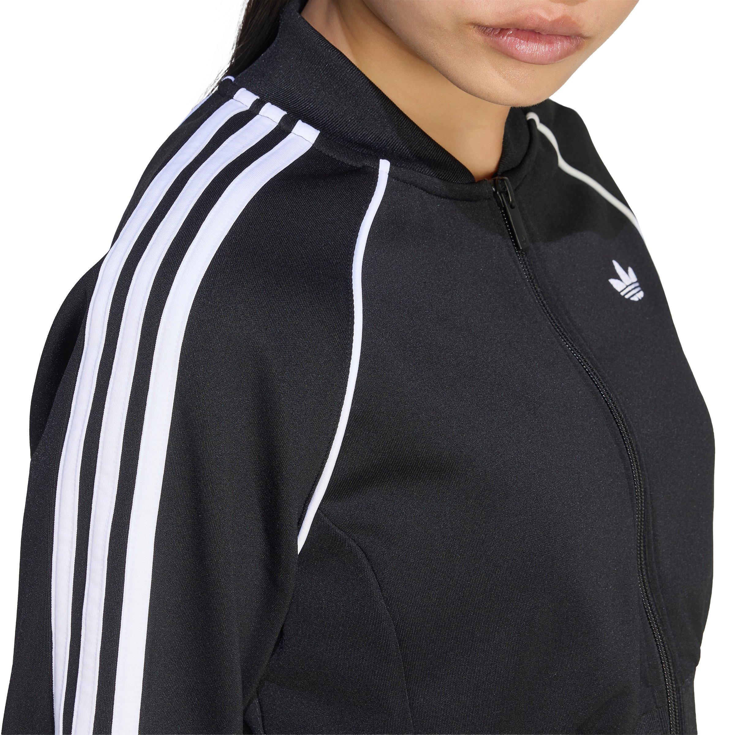adidas Originals Women's Superstar Cropped Track Top - Black/White - BLACK/WHITE Thumbnail View 4