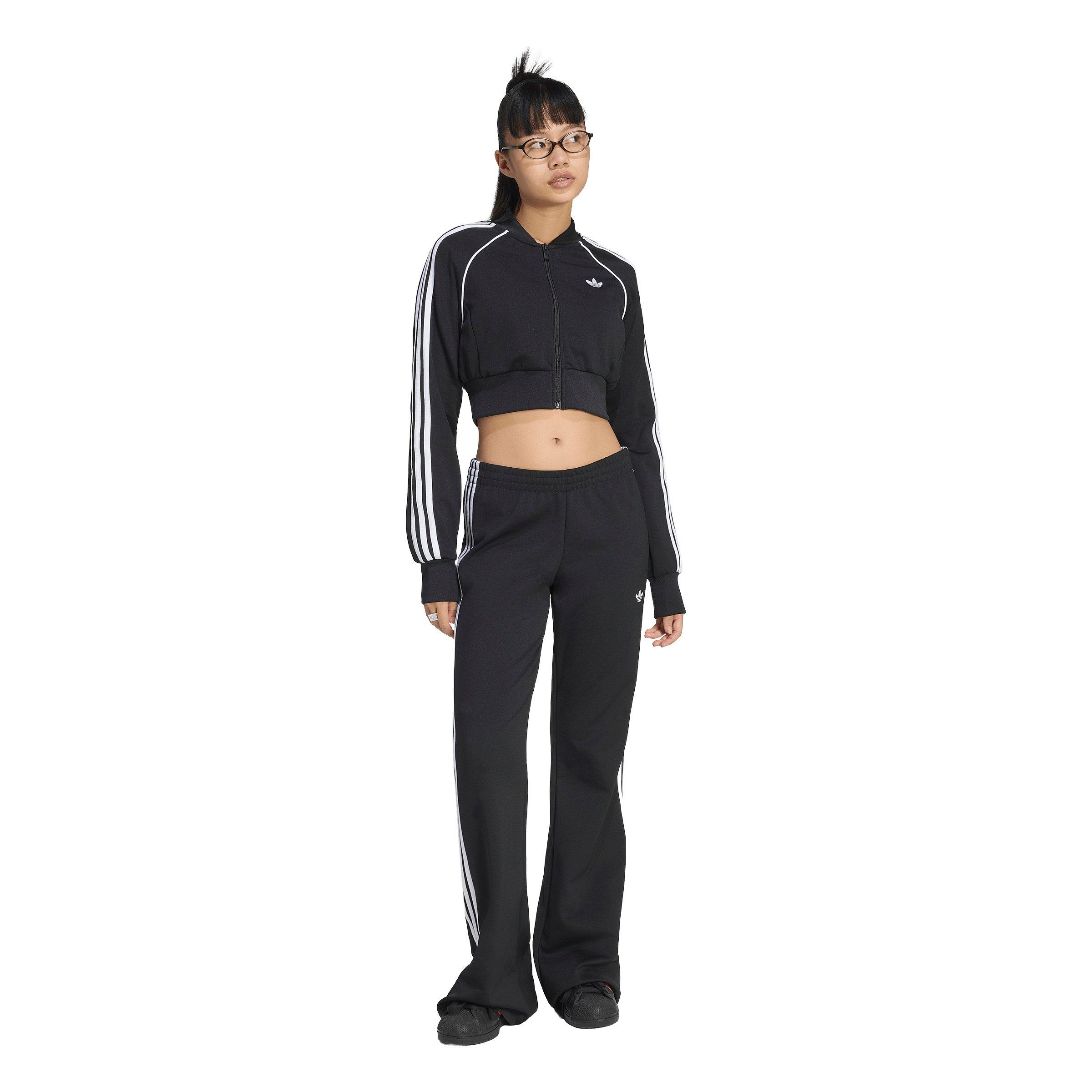 adidas Originals Women's Superstar Cropped Track Top - Black/White - BLACK/WHITE Thumbnail View 5