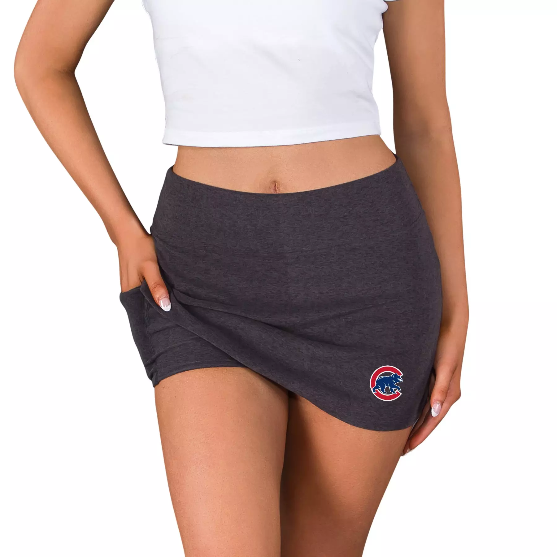 College Concepts Women's Chicago Cubs Centerline Skort - Charcoal - CHARCOAL