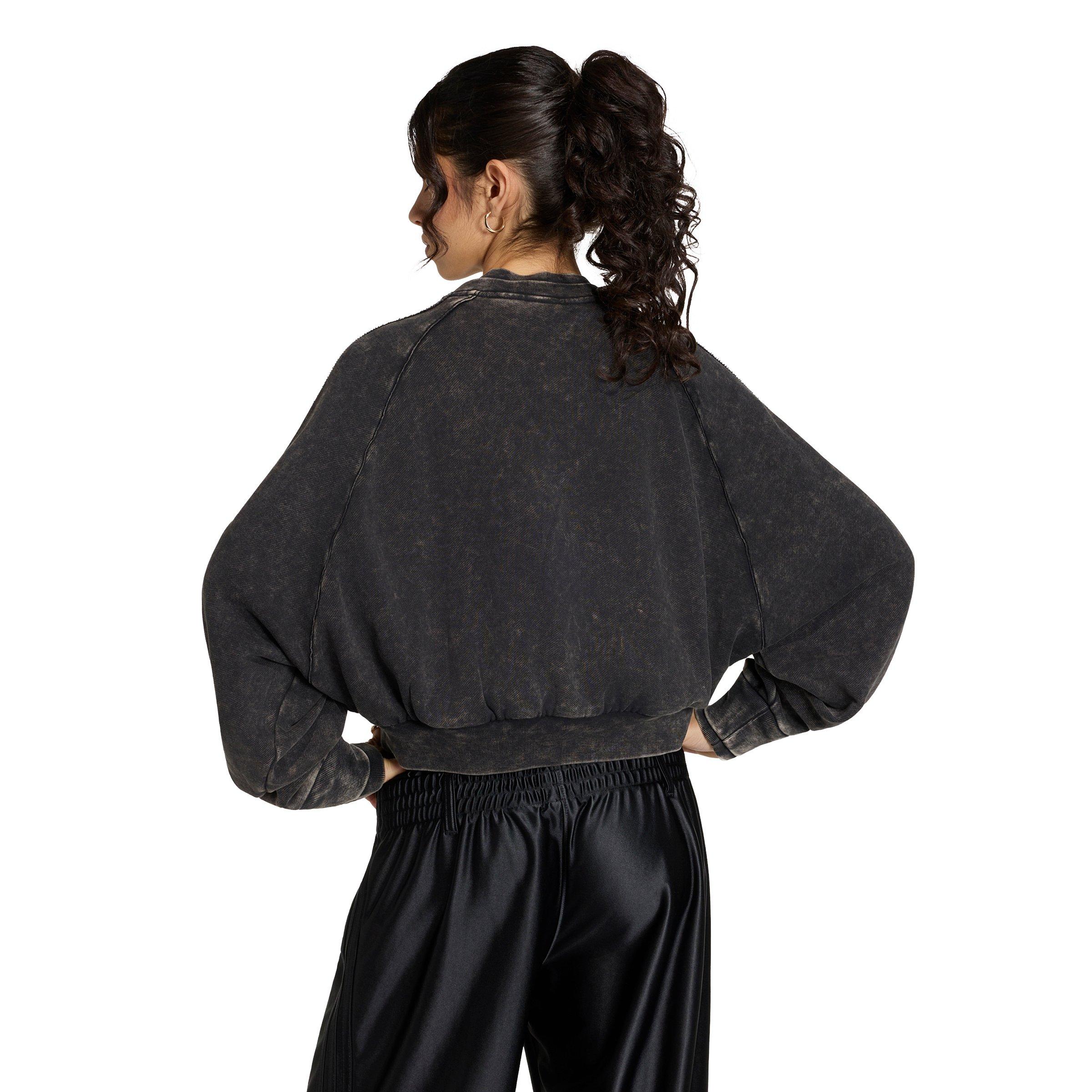 adidas Originals Women's Superstar Double Layered Cropped Track Top - Black - BLACK Thumbnail View 2