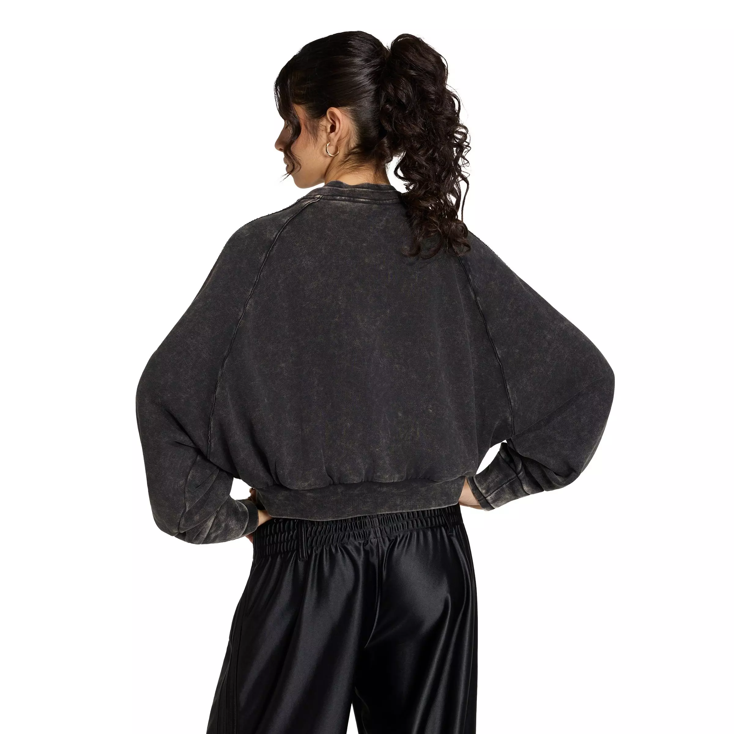 adidas Originals Women's Superstar Double Layered Cropped Track Top - Black - BLACK