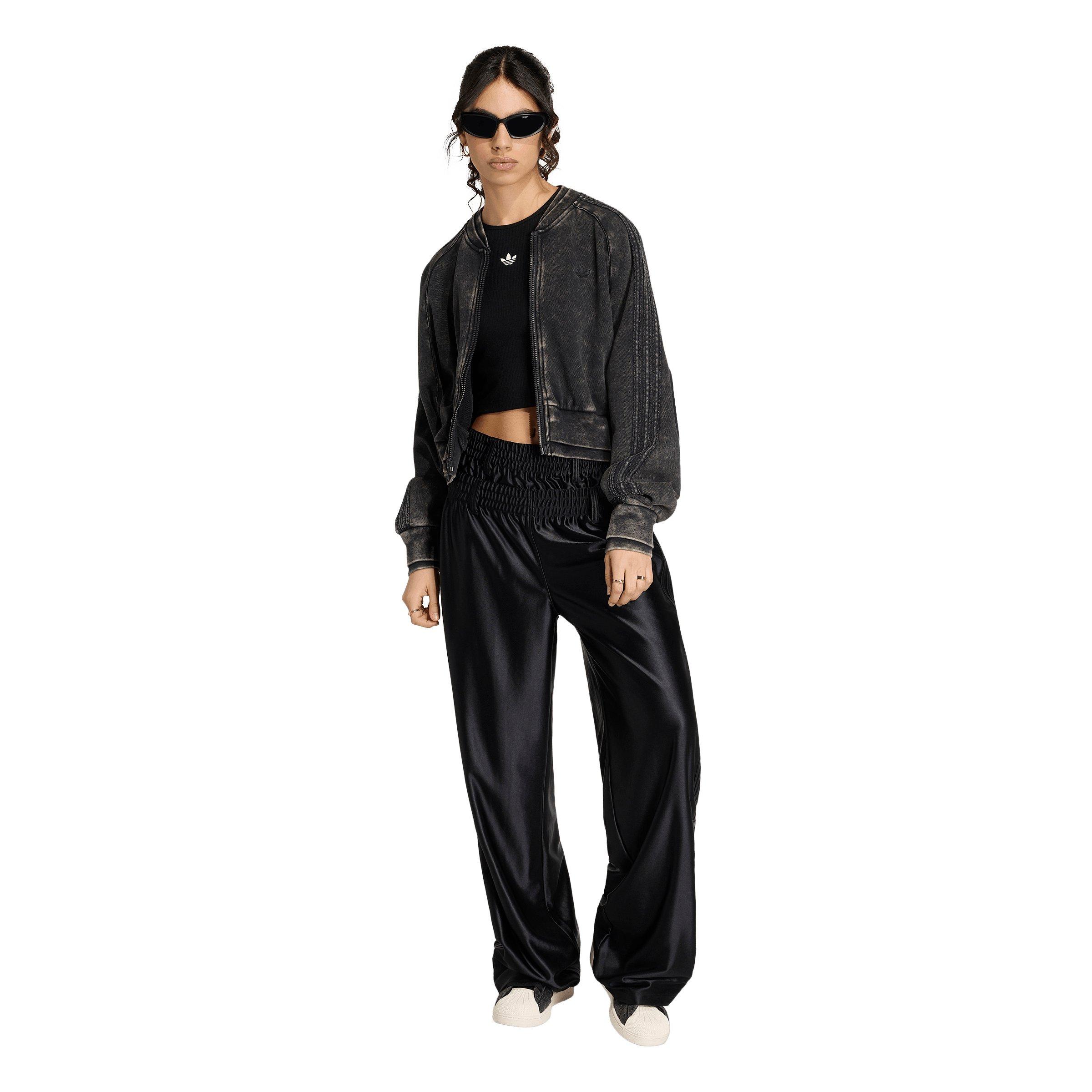 adidas Originals Women's Superstar Double Layered Cropped Track Top - Black - BLACK Thumbnail View 5