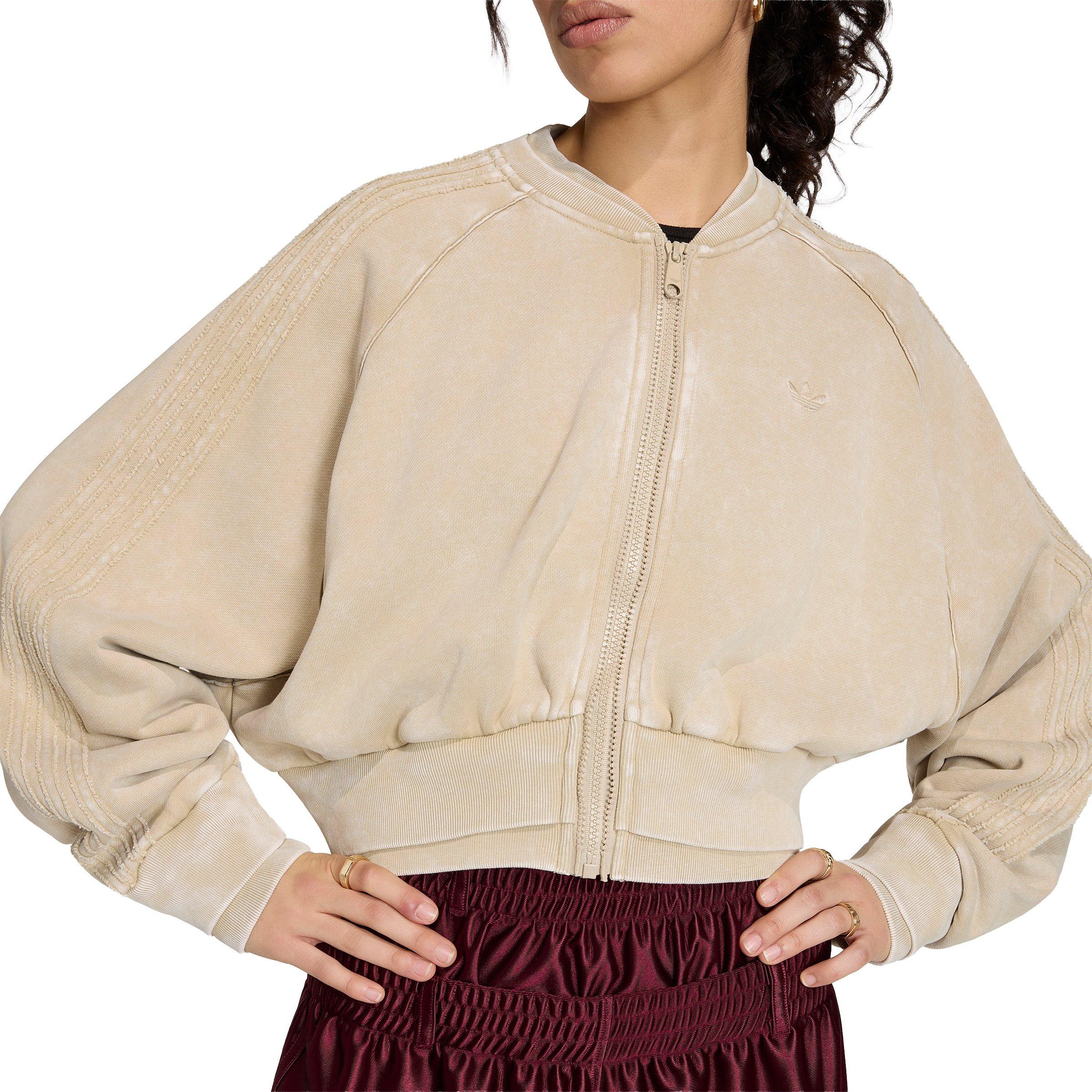 adidas Originals Women's Superstar Double Layered Cropped Track Top - Khaki - KHAKI Thumbnail View 3