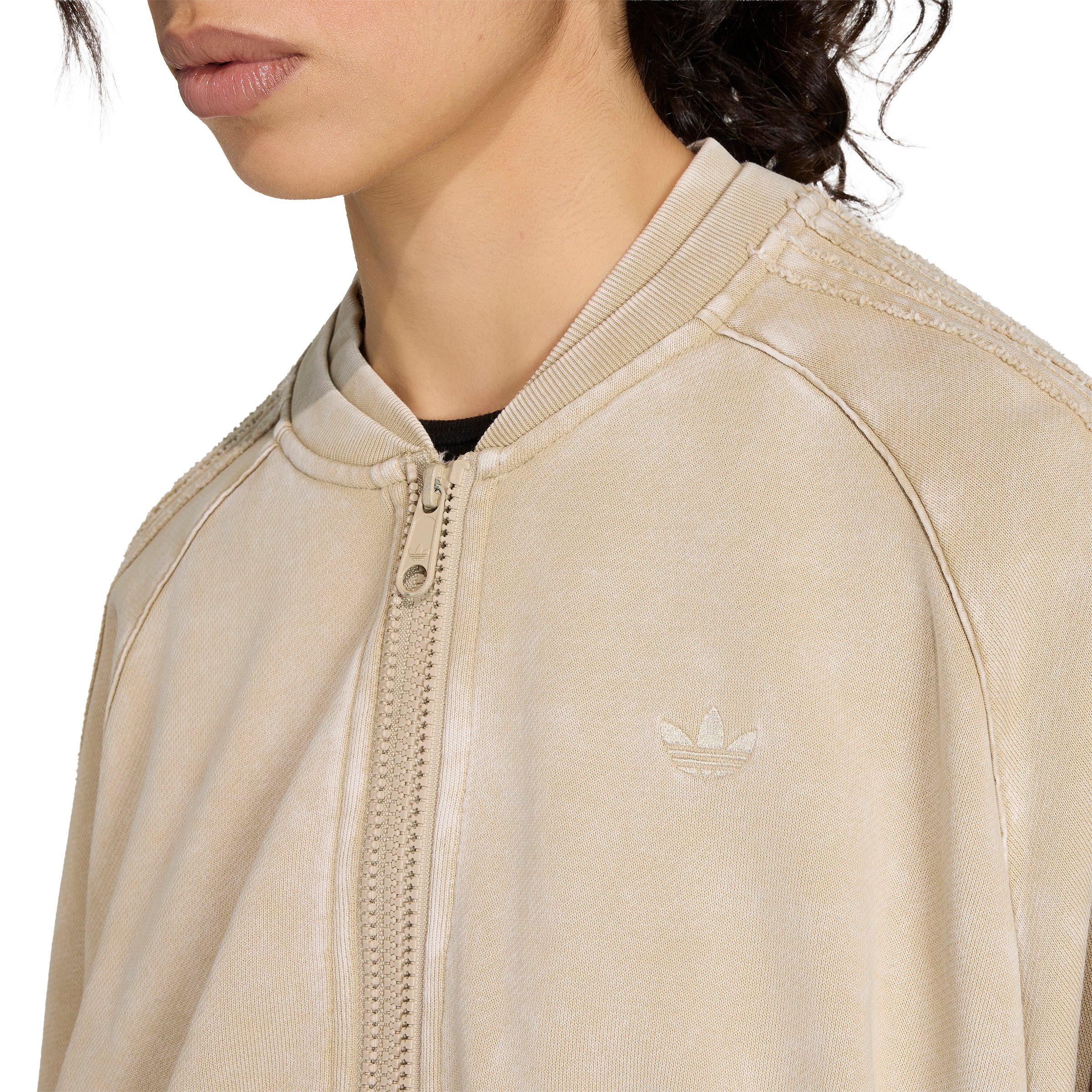 adidas Originals Women's Superstar Double Layered Cropped Track Top - Khaki - KHAKI Thumbnail View 4