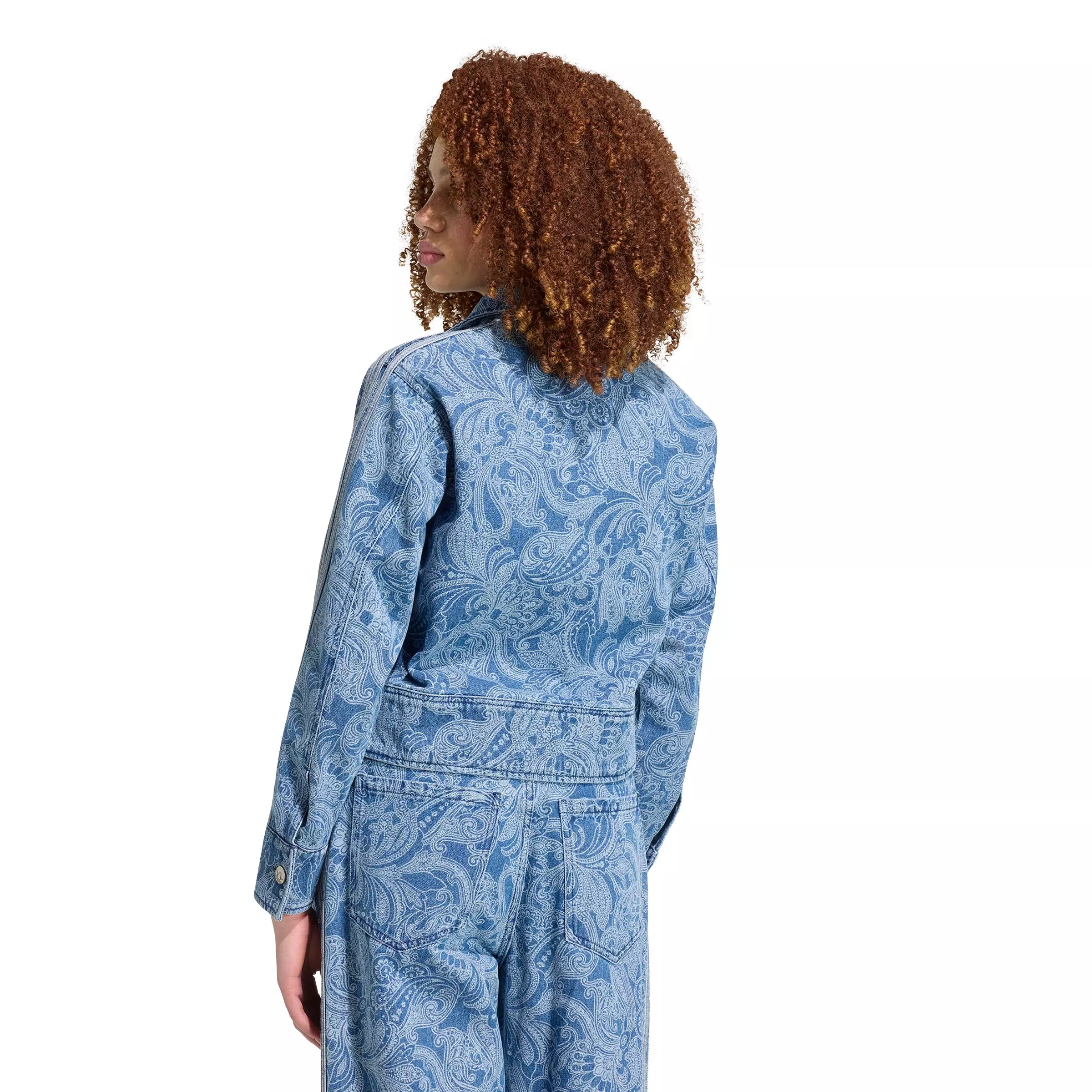 adidas Originals Women's x Liberty London Firebird Lt Blue Denim Track Jacket - LT BLUE DENIM
