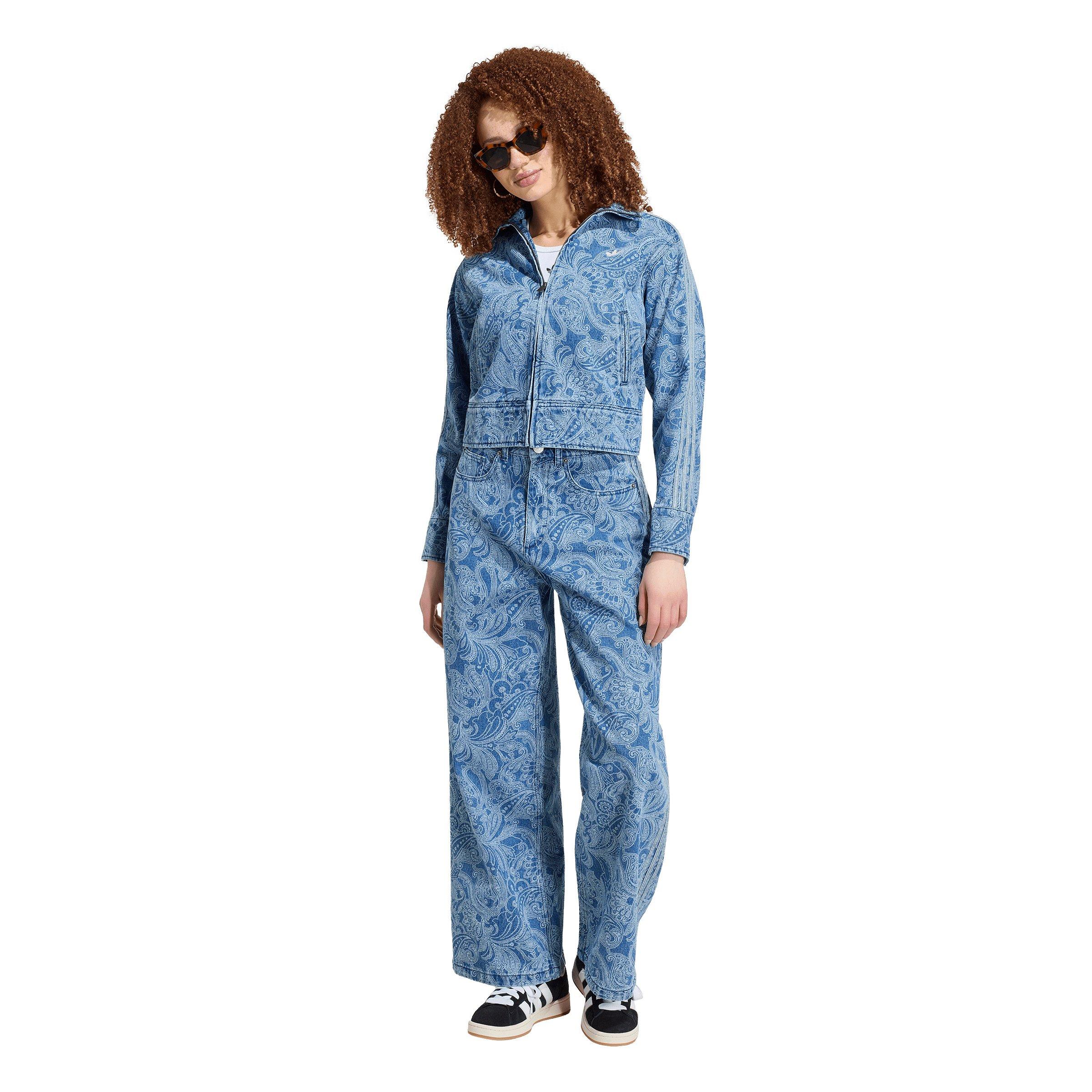 adidas Originals Women's x Liberty London Firebird Lt Blue Denim Track Jacket - LT BLUE DENIM Thumbnail View 5