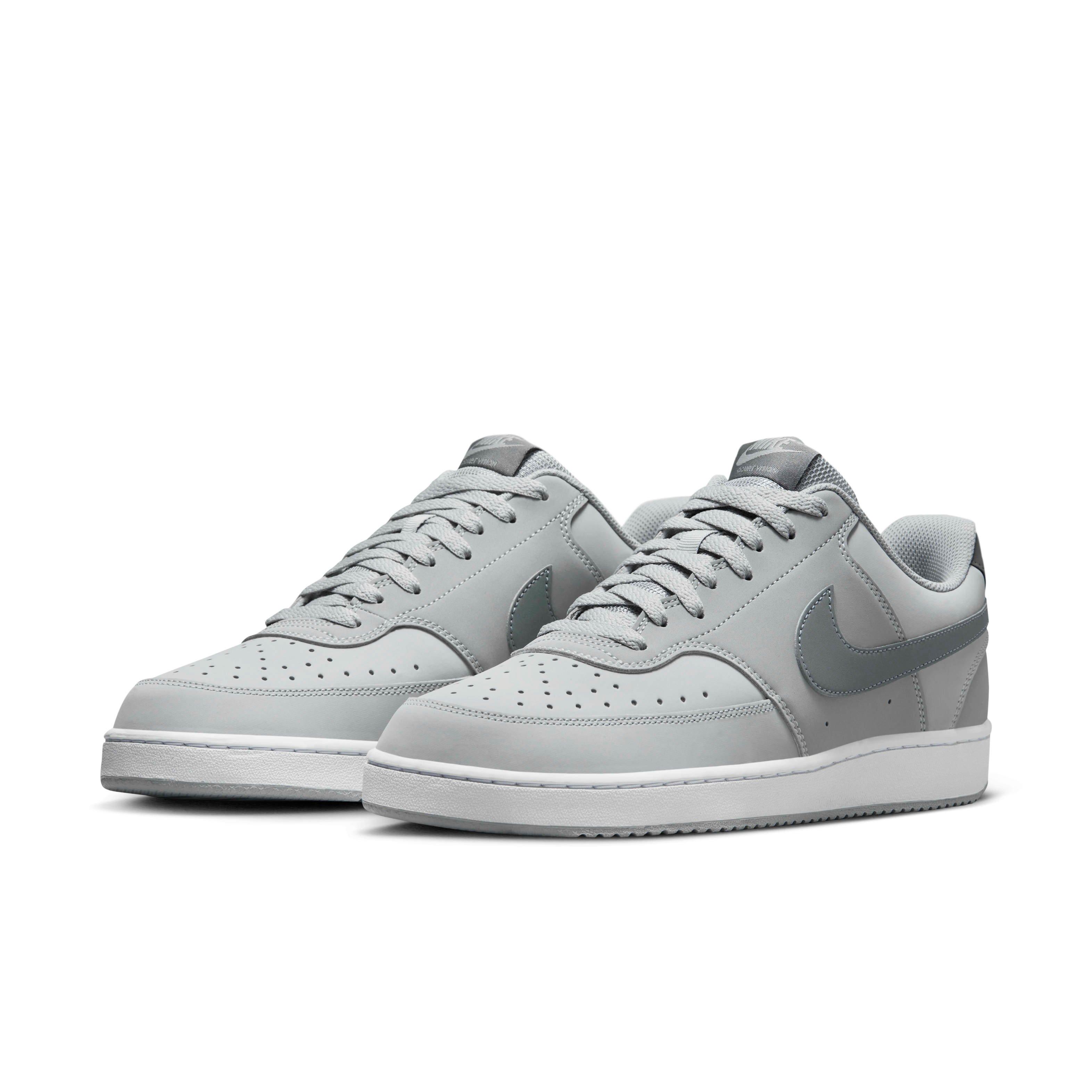 Nike Court Vision Low Next Nature "Light Smoke Grey/White/Smoke Grey" Men's Shoe - LT GREY/WHITE/GREY Thumbnail View 3