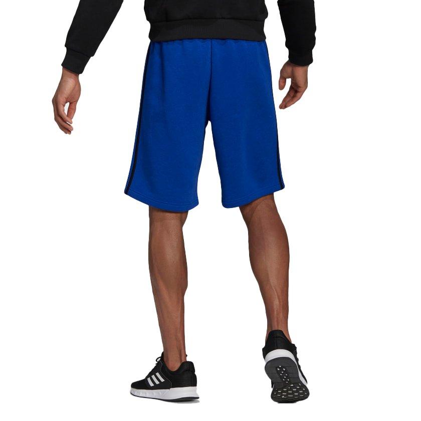 adidas Essentials Men's Blue Fleece 3-Stripes Shorts - Royal - BLUE Thumbnail View 2