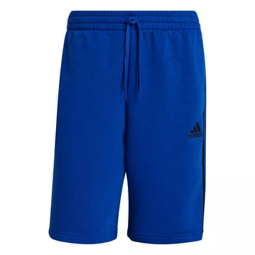 adidas Essentials Men's Blue Fleece 3-Stripes Shorts - Royal - BLUE
