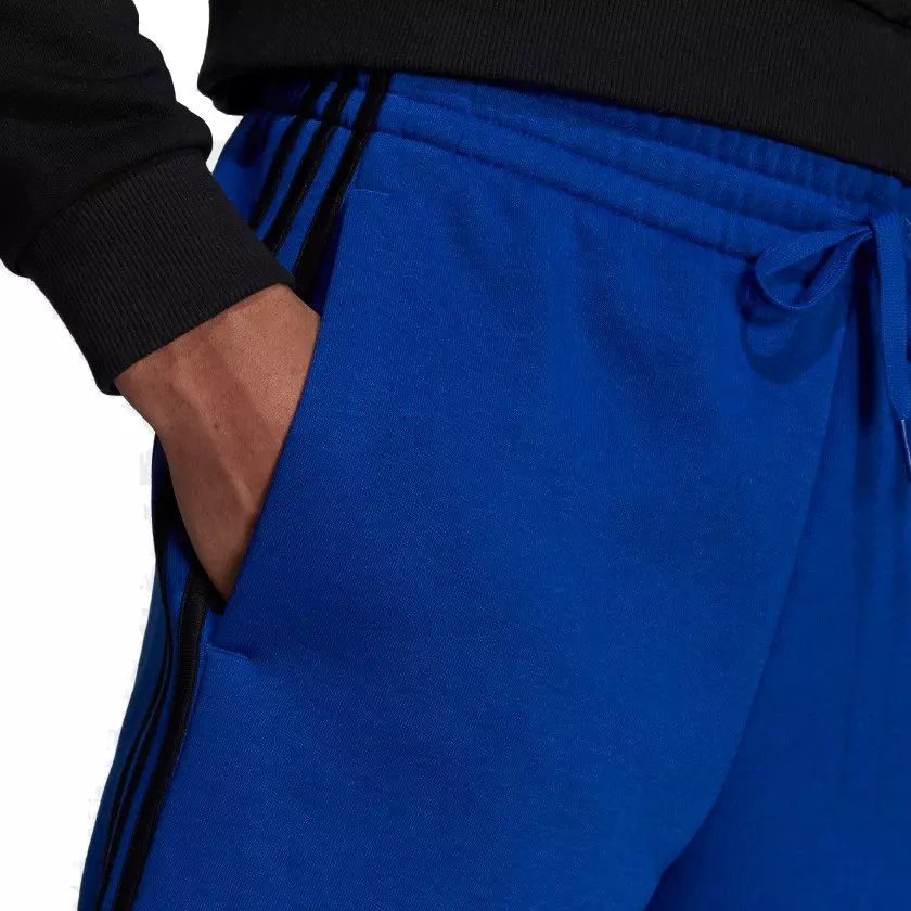 adidas Essentials Men's Blue Fleece 3-Stripes Shorts - Royal - BLUE